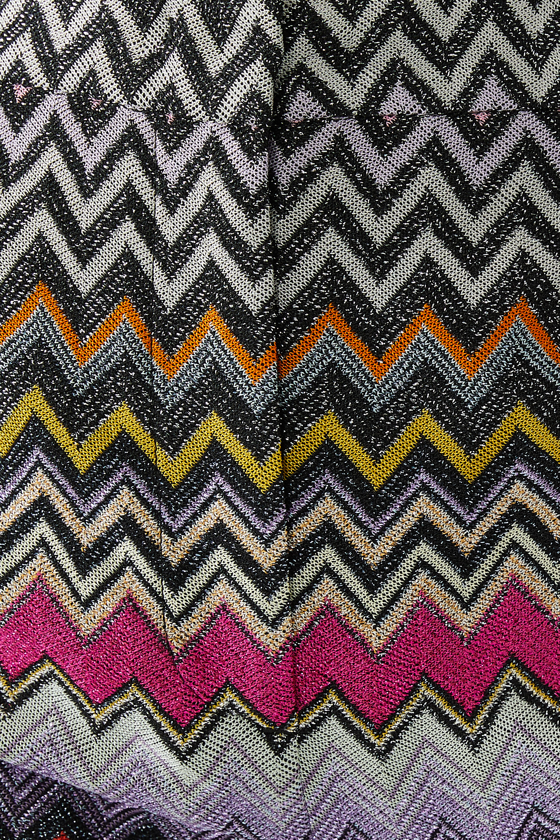 Zigzag Raschel Lurex Flare Pants