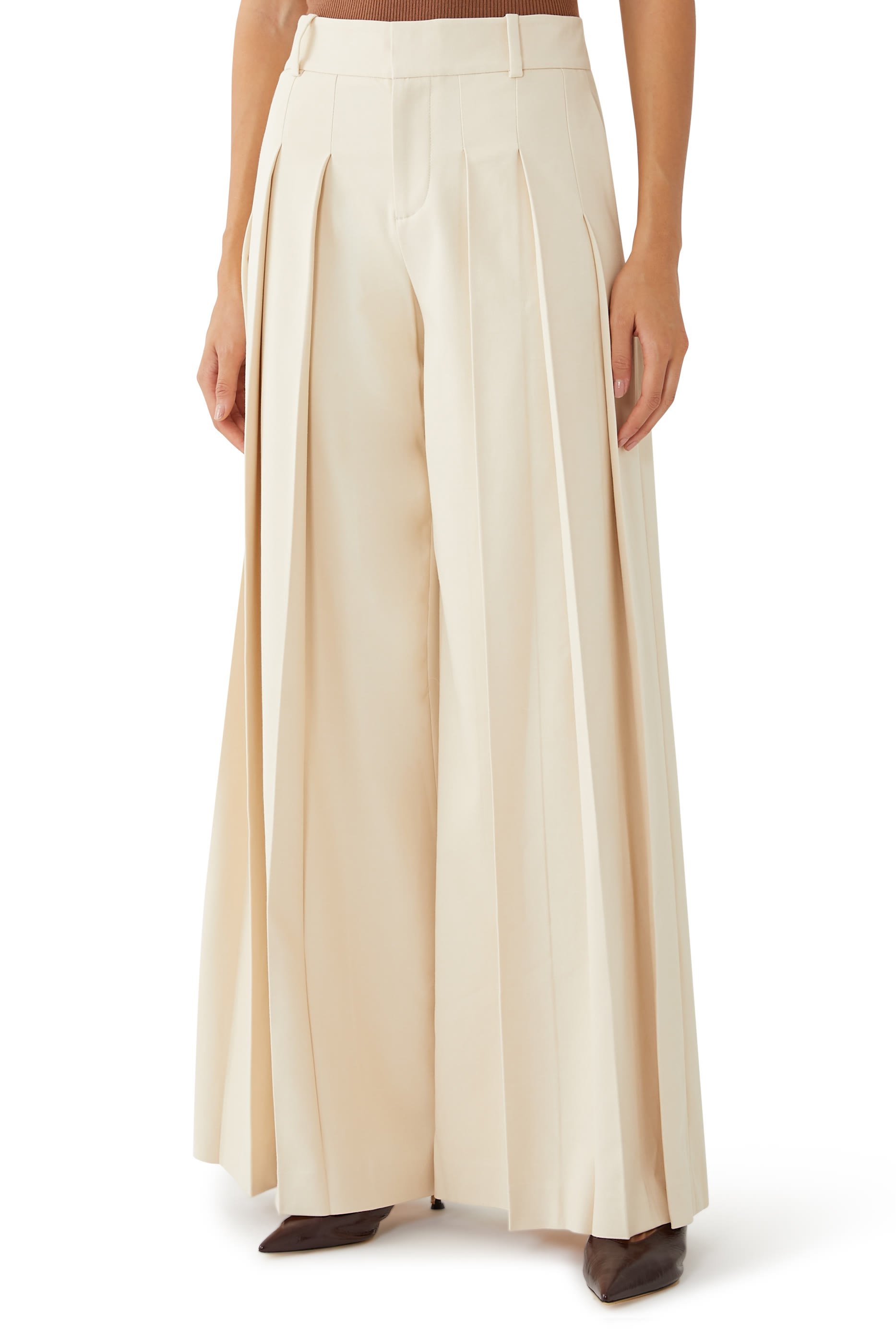 Simon High Rise Wide Leg Pleated Pants