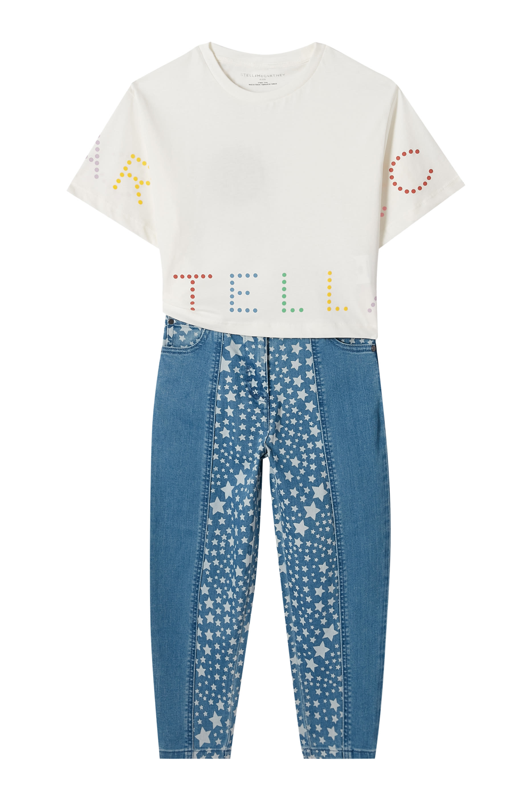 Kids Star Pattern Chaps Denim Jeans
