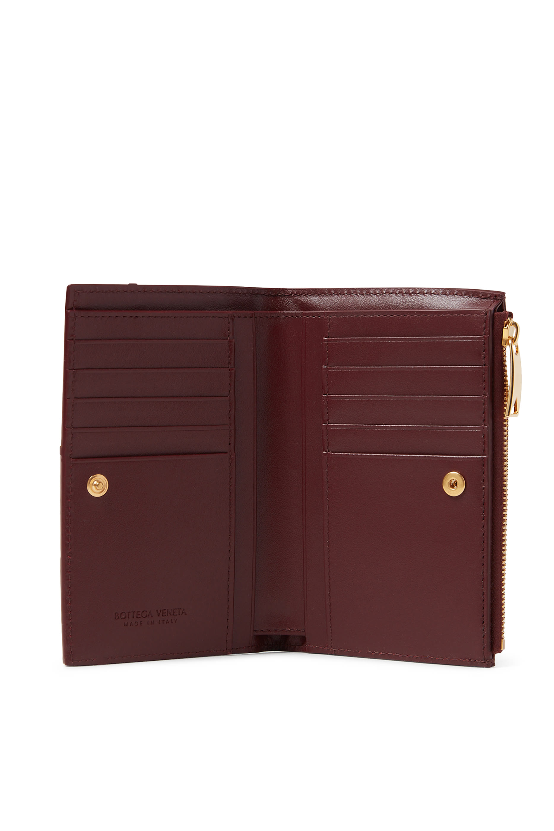 Intrecciato Bi-Fold Medium Zip Wallet