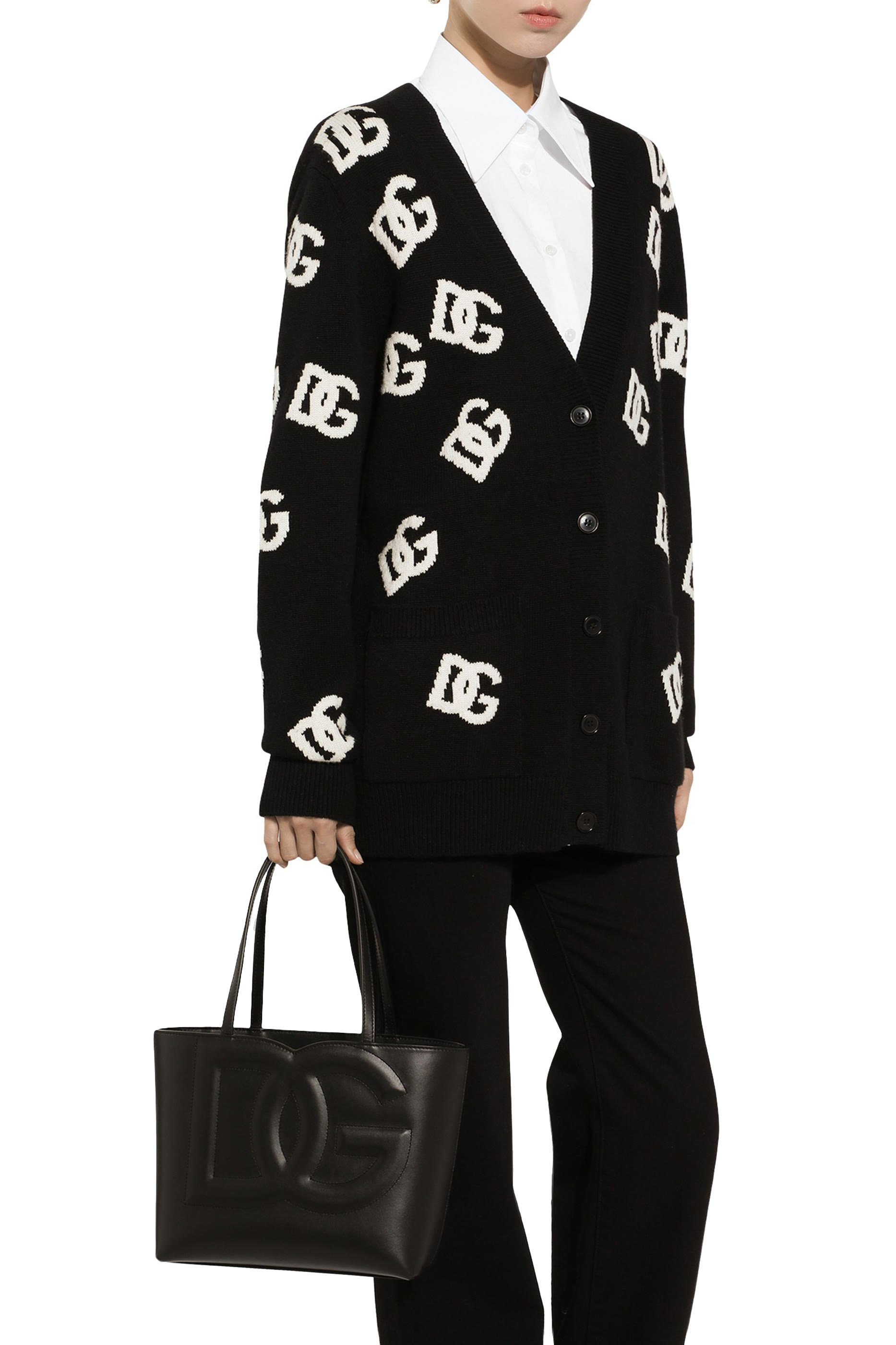 DG Logo Inlay Wool Cardigan