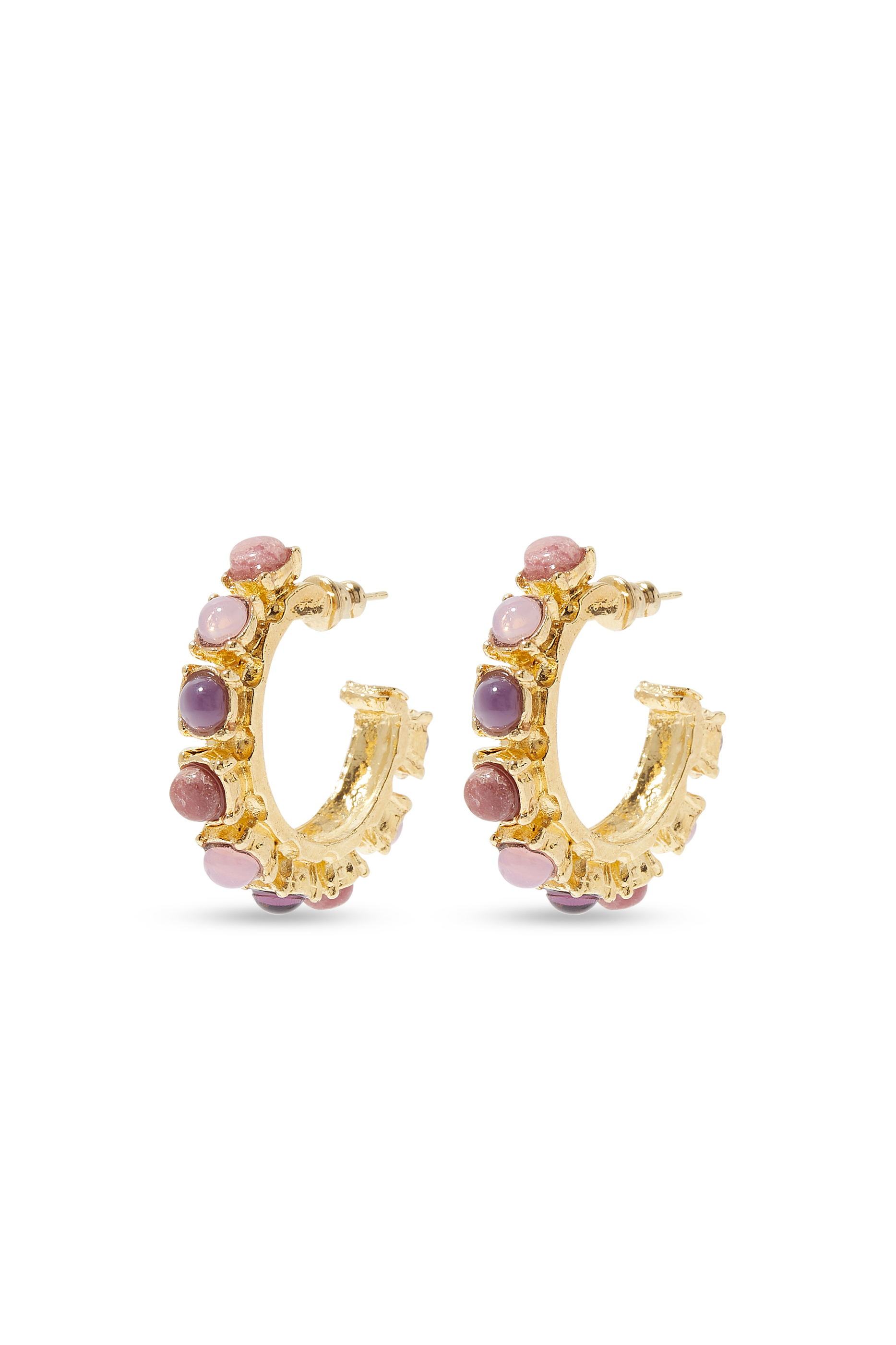 Parelie Hoop Earrings, Gold-Plated Metal