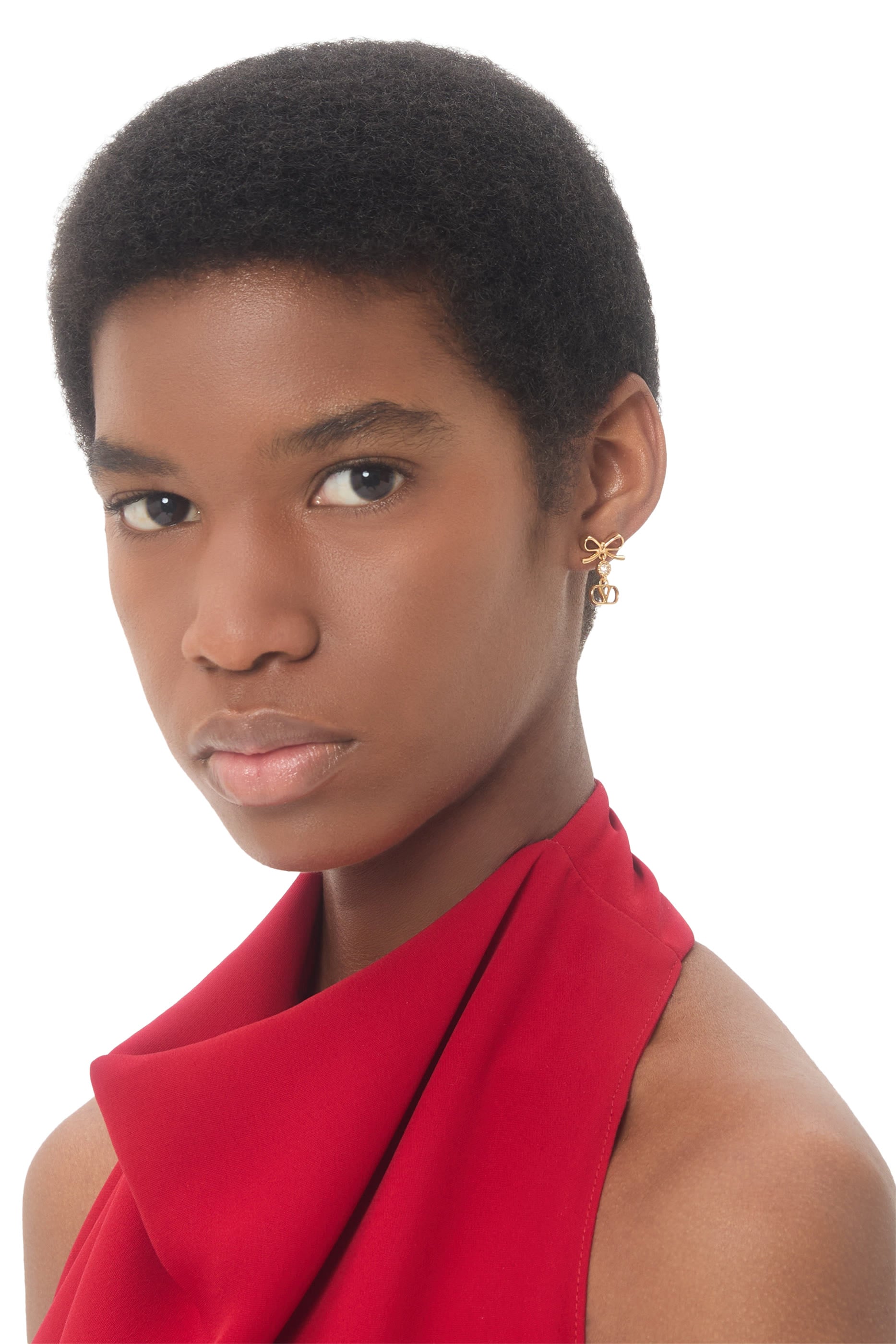 VLogo Signature Earrings in Metal and Swarovski&reg; Crystals 