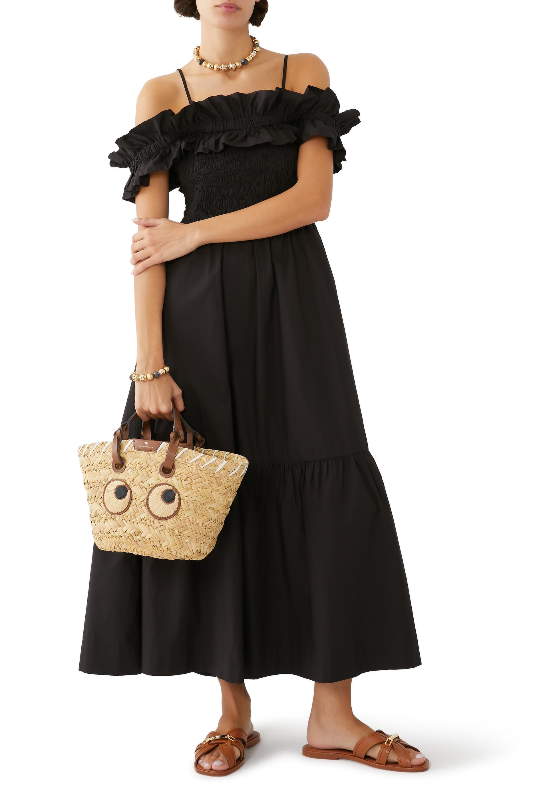 Small Paper Eyes Basket Bag