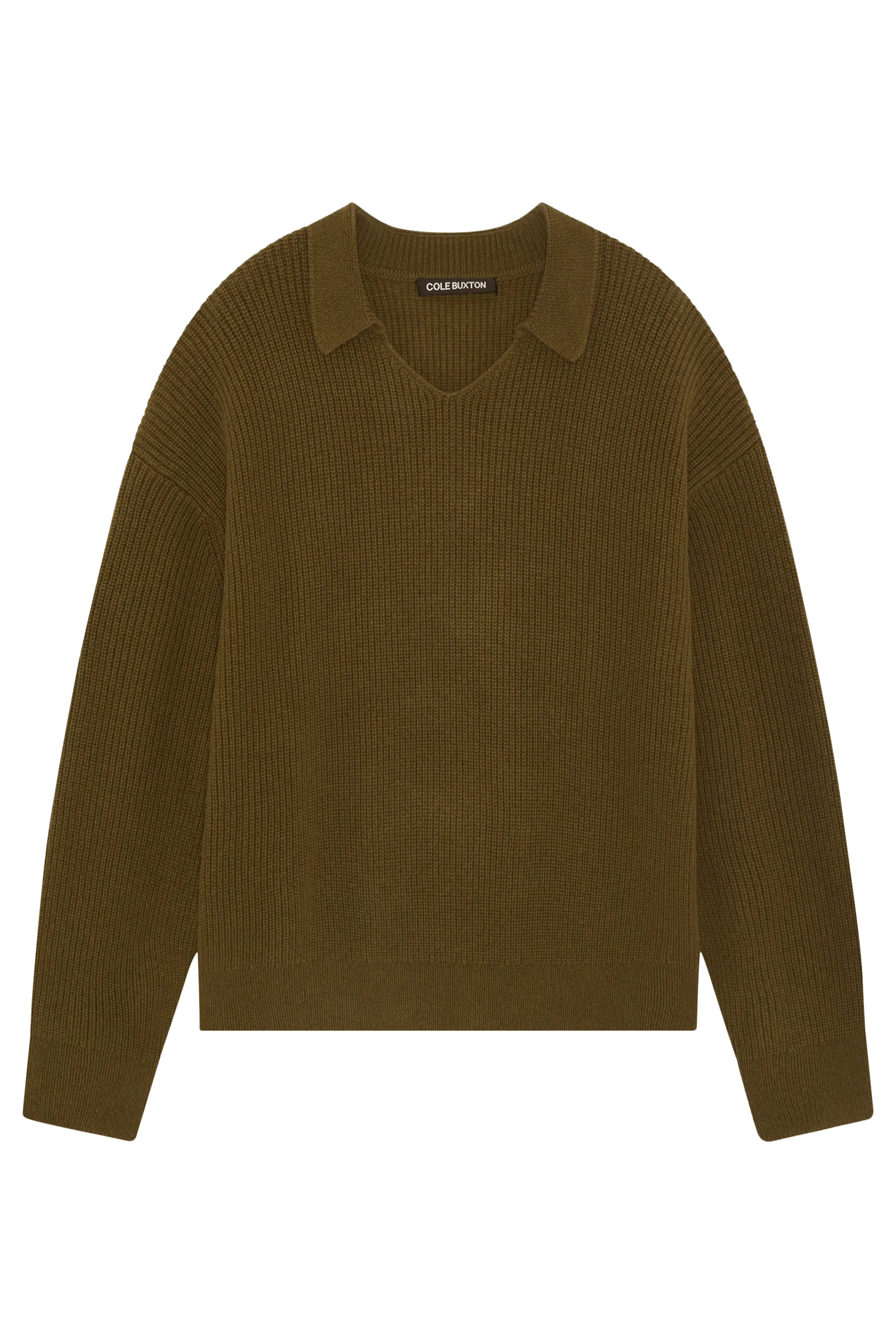 Open Neck Knit Polo Jumper