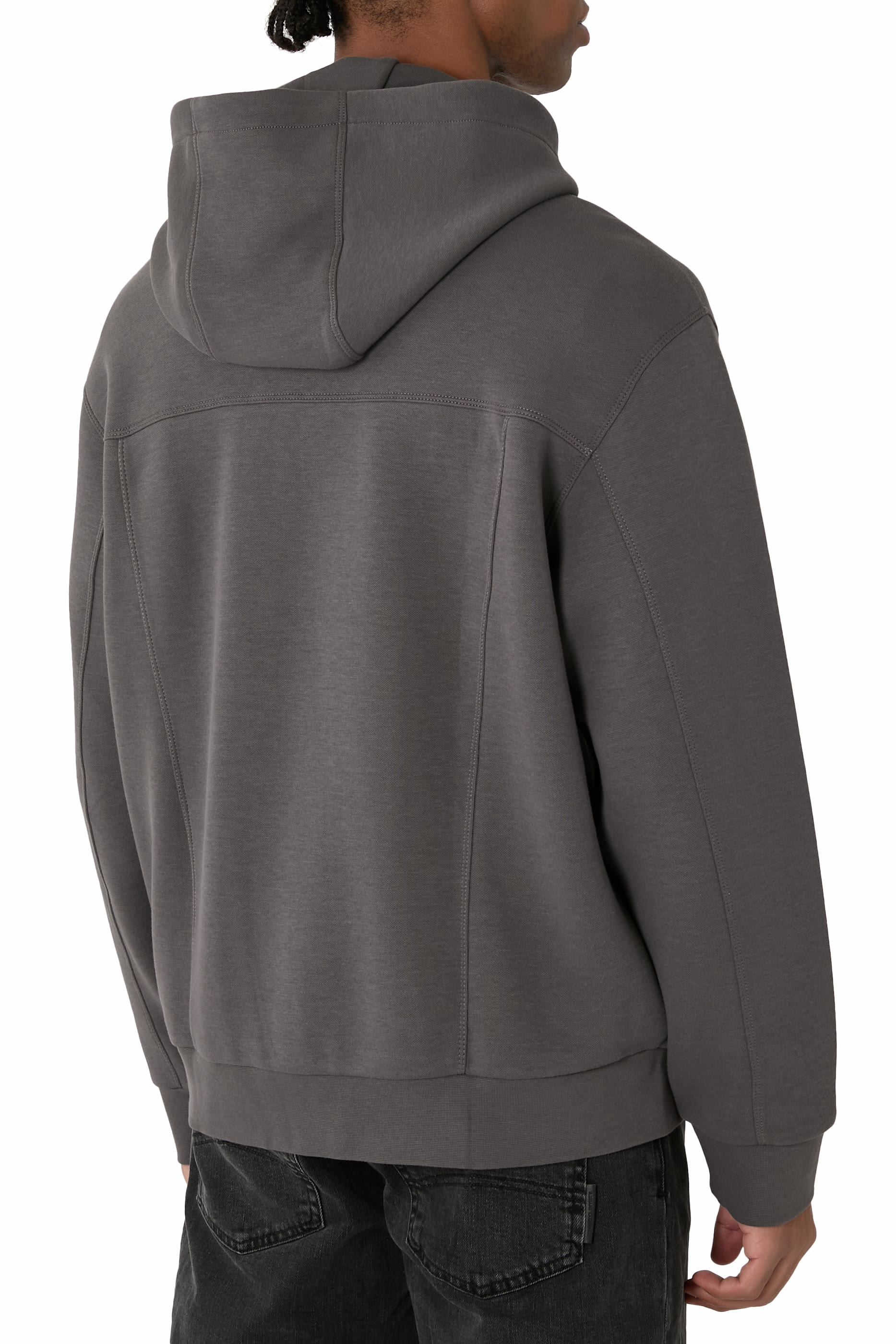 Piquet Zip-Up Hoodie