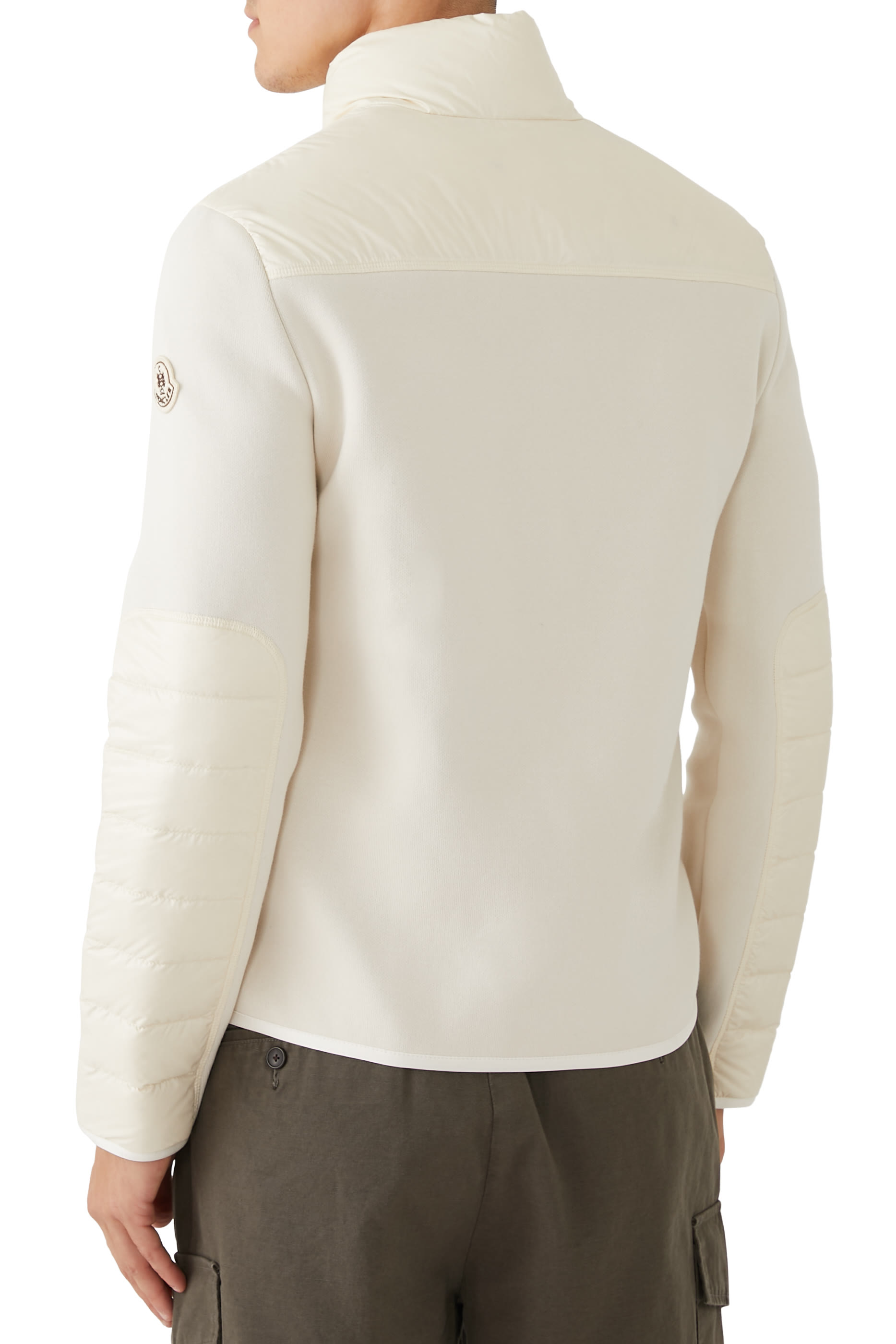 Padded Wool Zip-Up Cardigan