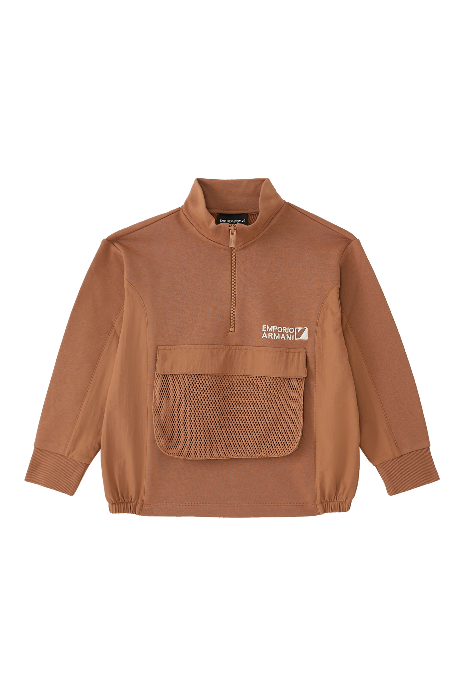 Kids Mock Neck Mesh Sweatshirt