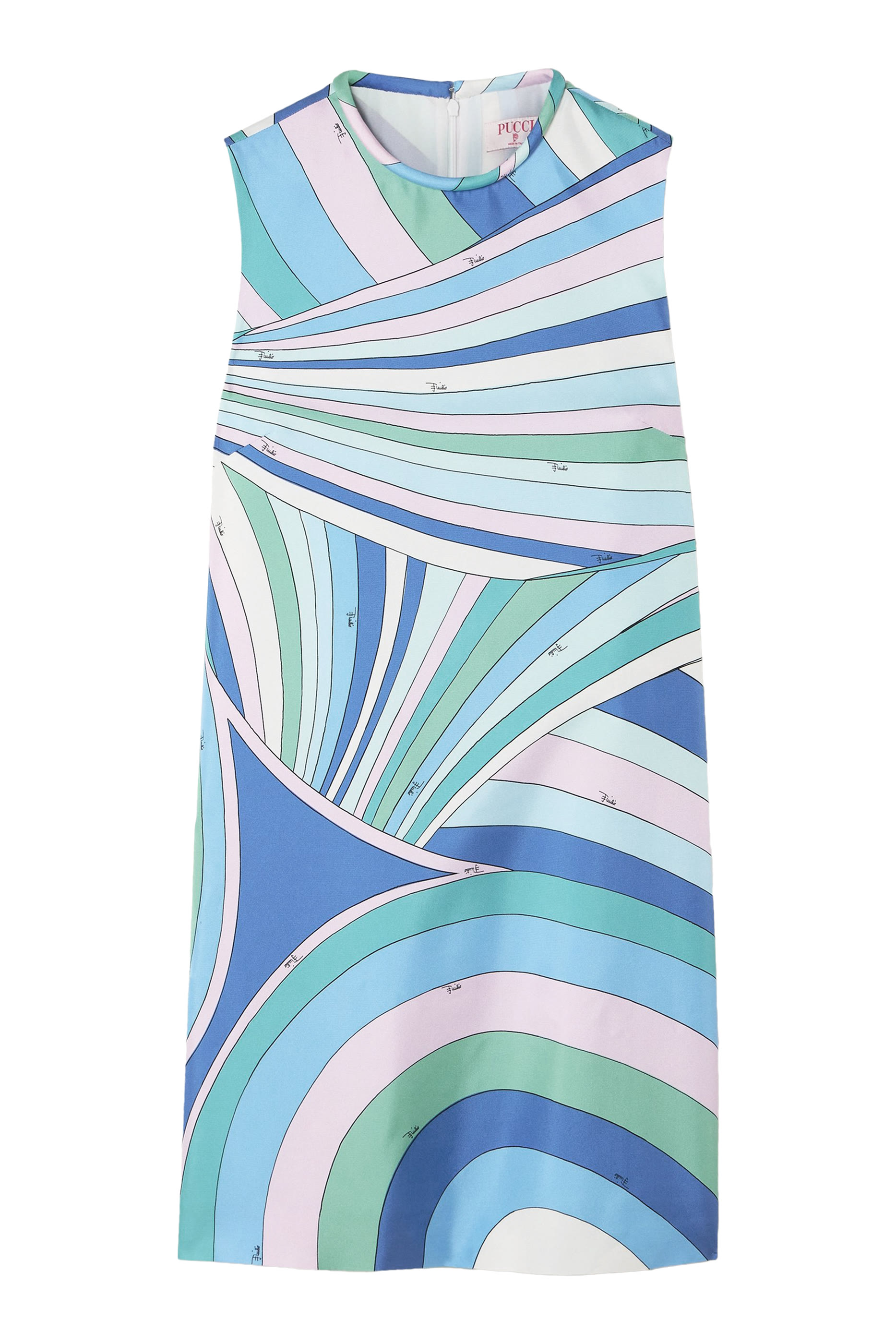 Iride-Print Silk Twill Dress