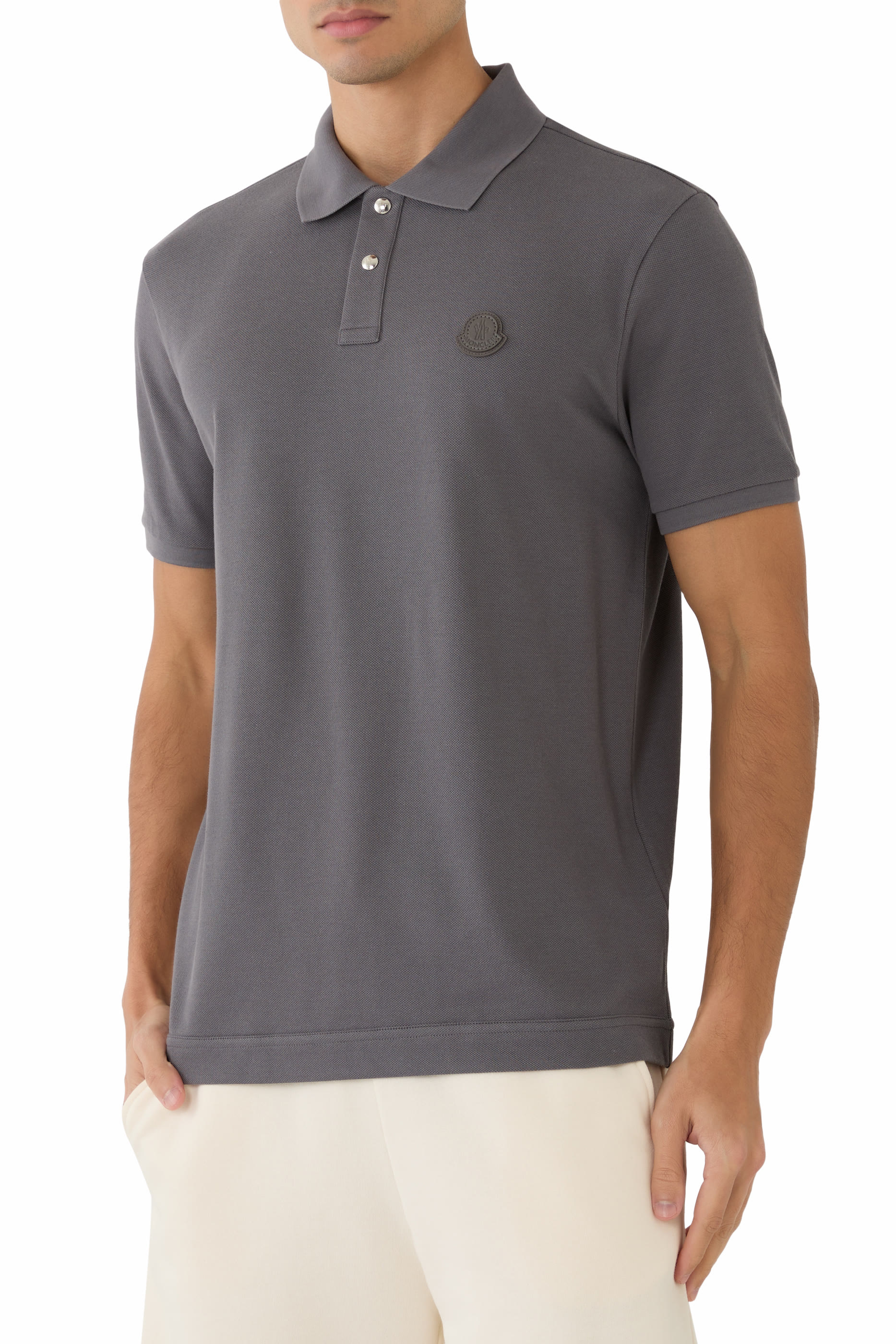 Logo Patch Cotton Piquet Polo Shirt