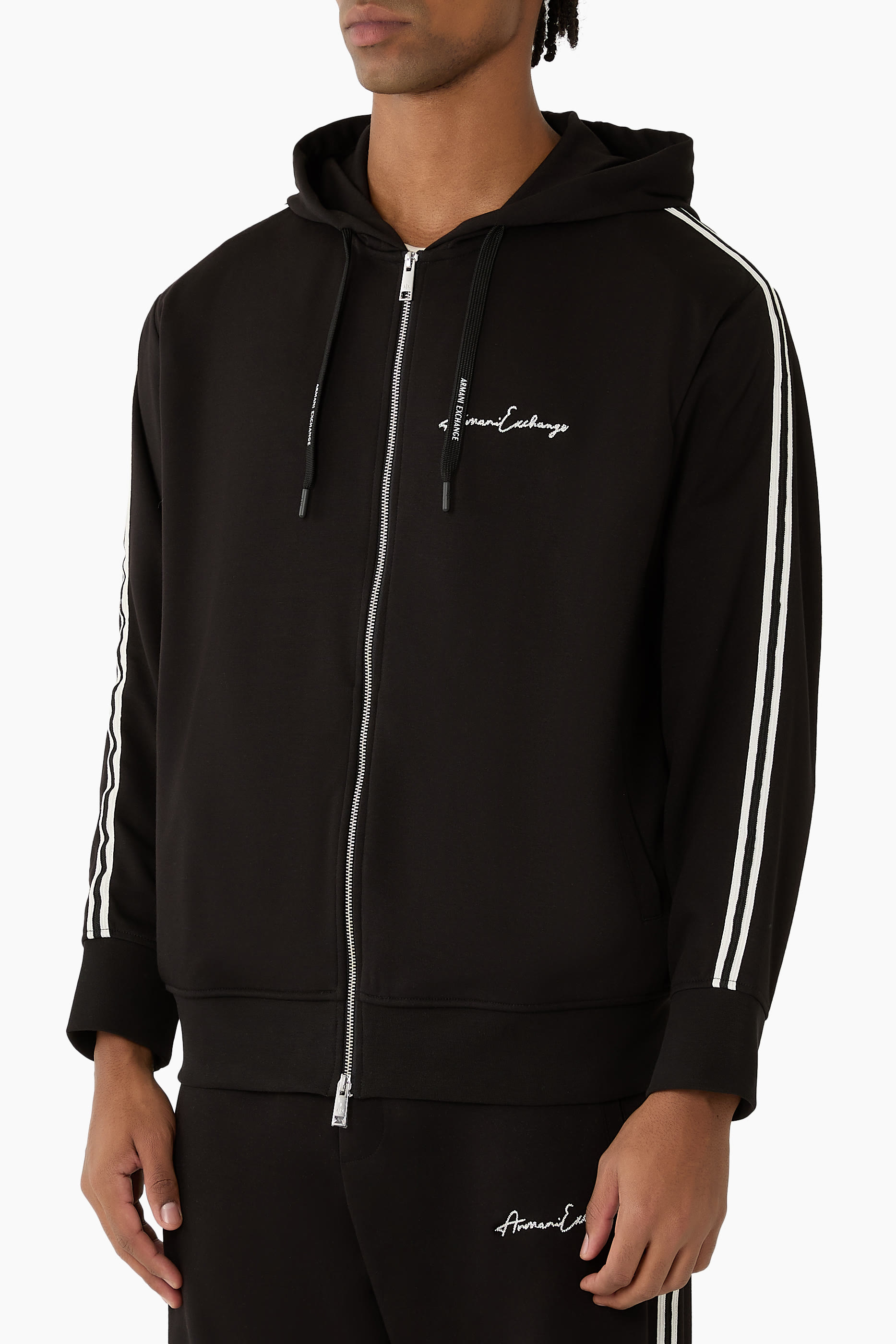 Logo Full-Zip Sleeve Bands Sweatshirt