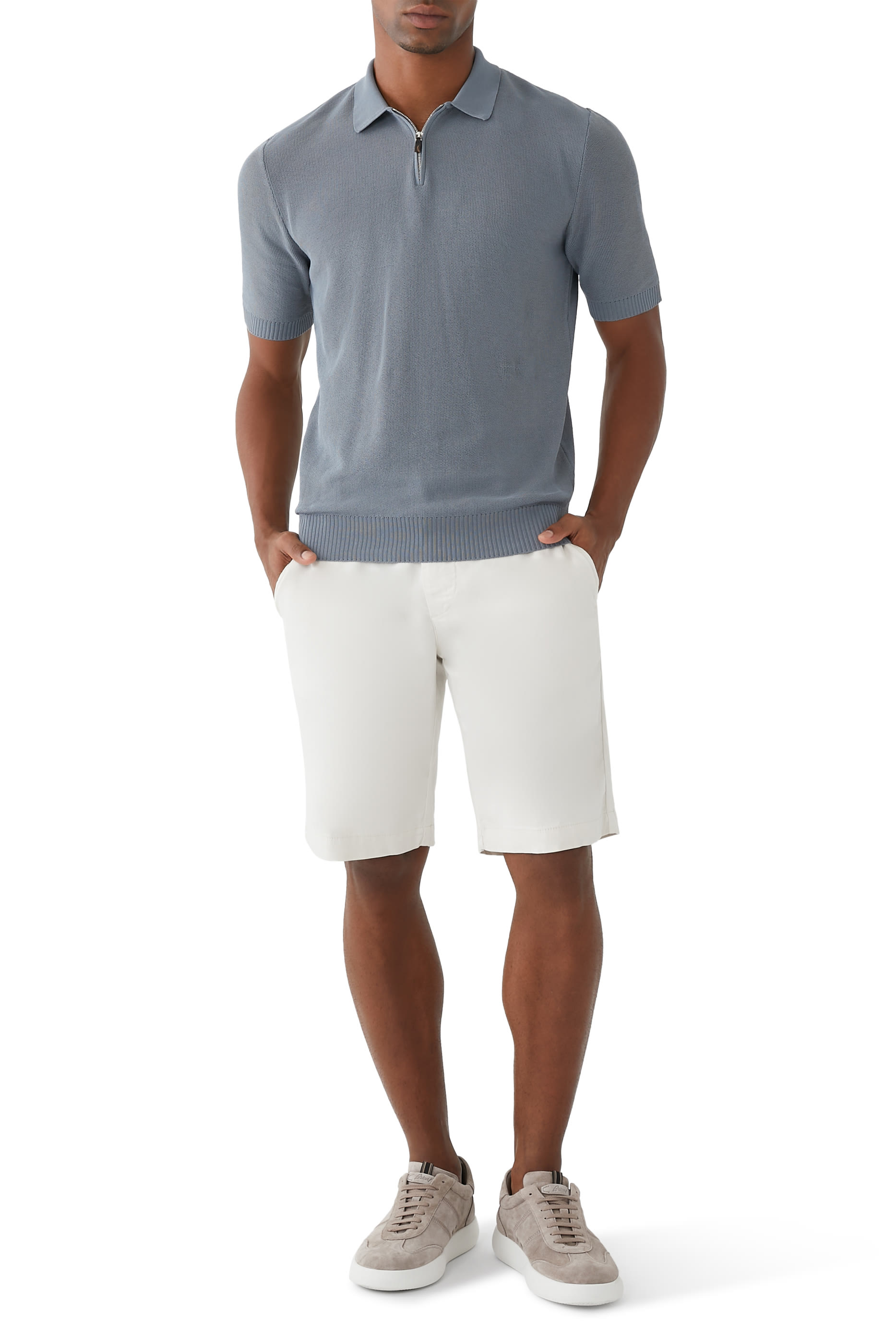 Short-Sleeve Knit Polo Shirt