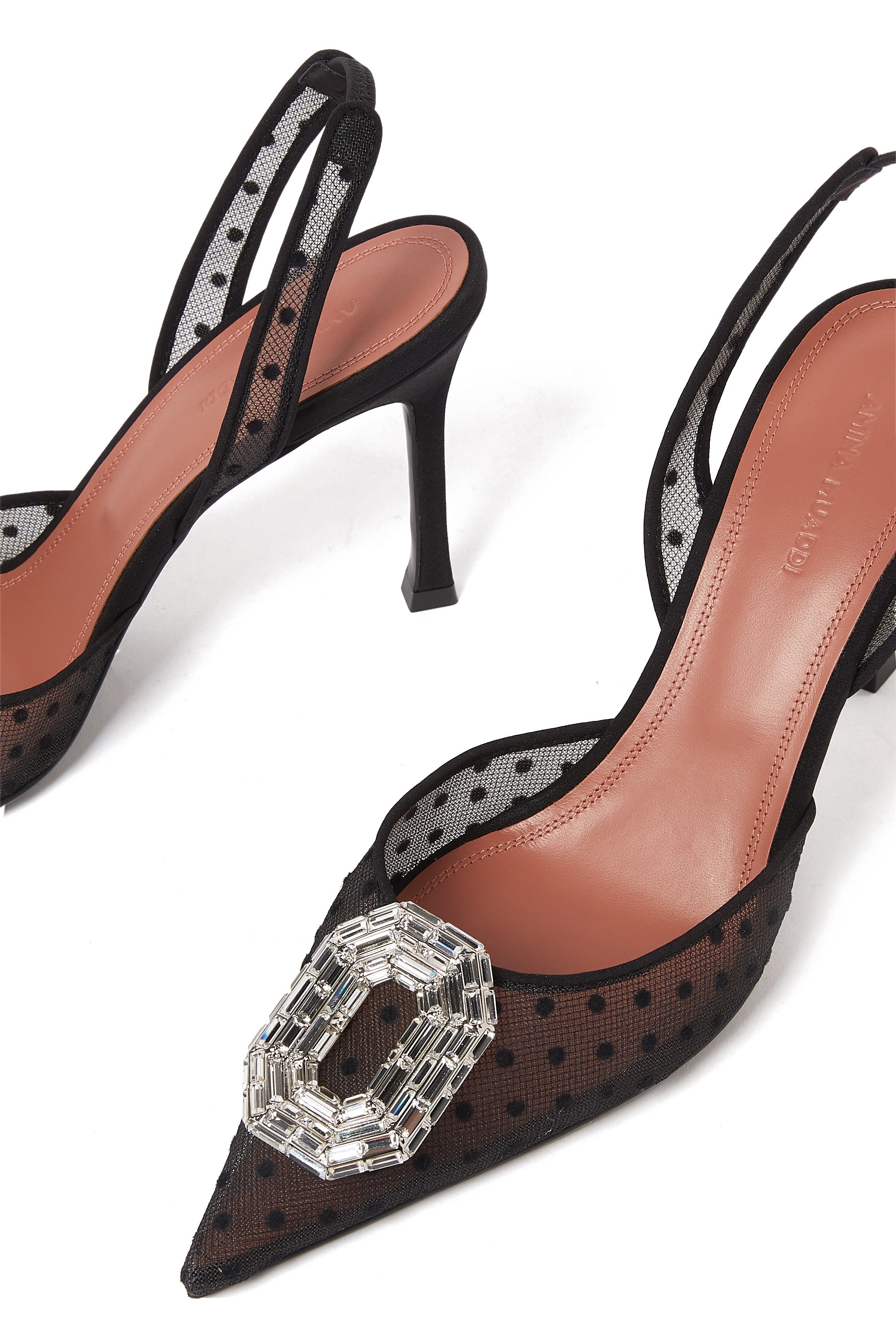 Camelia Polka Dot Lace 105 Slingback Pumps