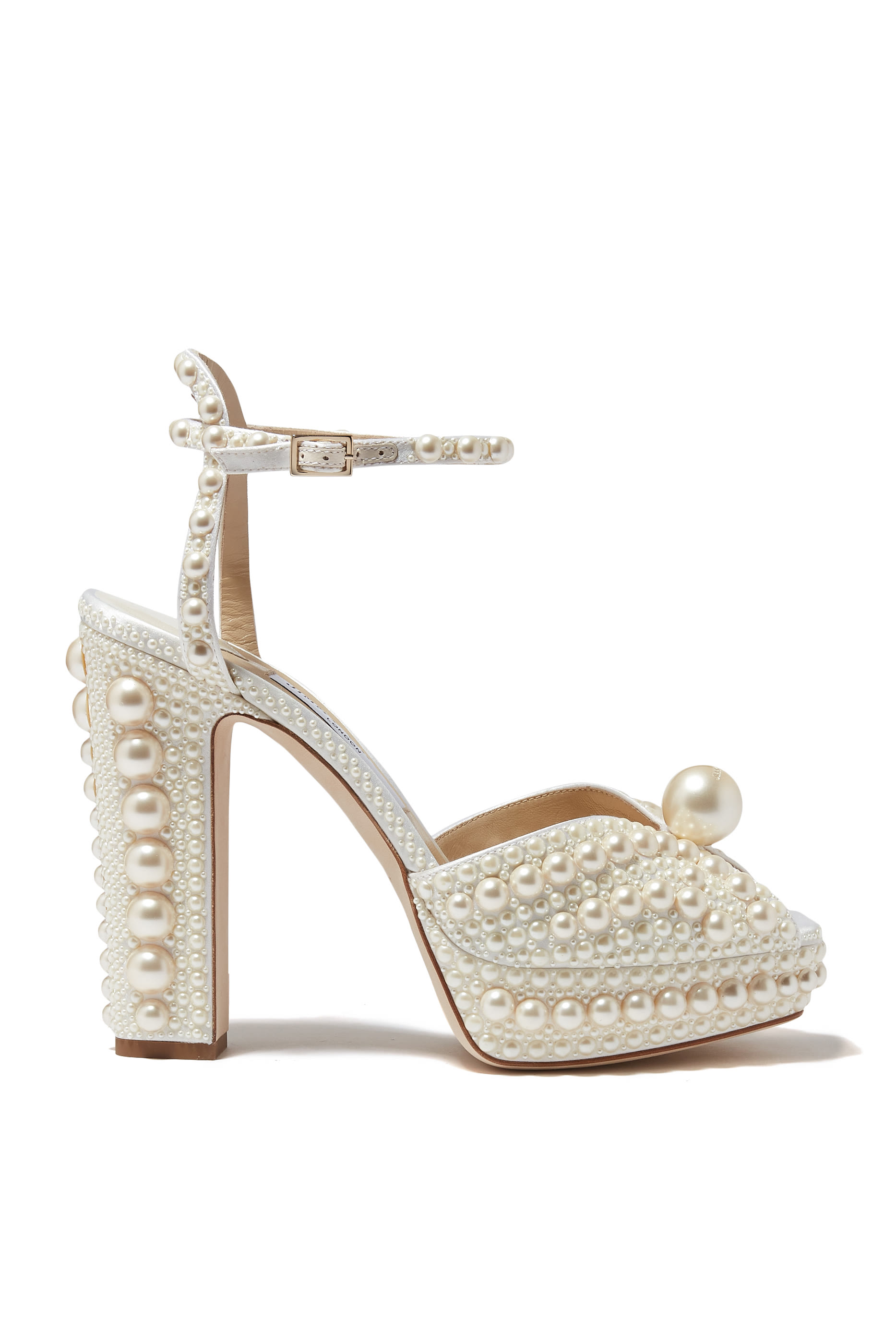 Sacaria 120 Pearl Embellished Platform Sandals