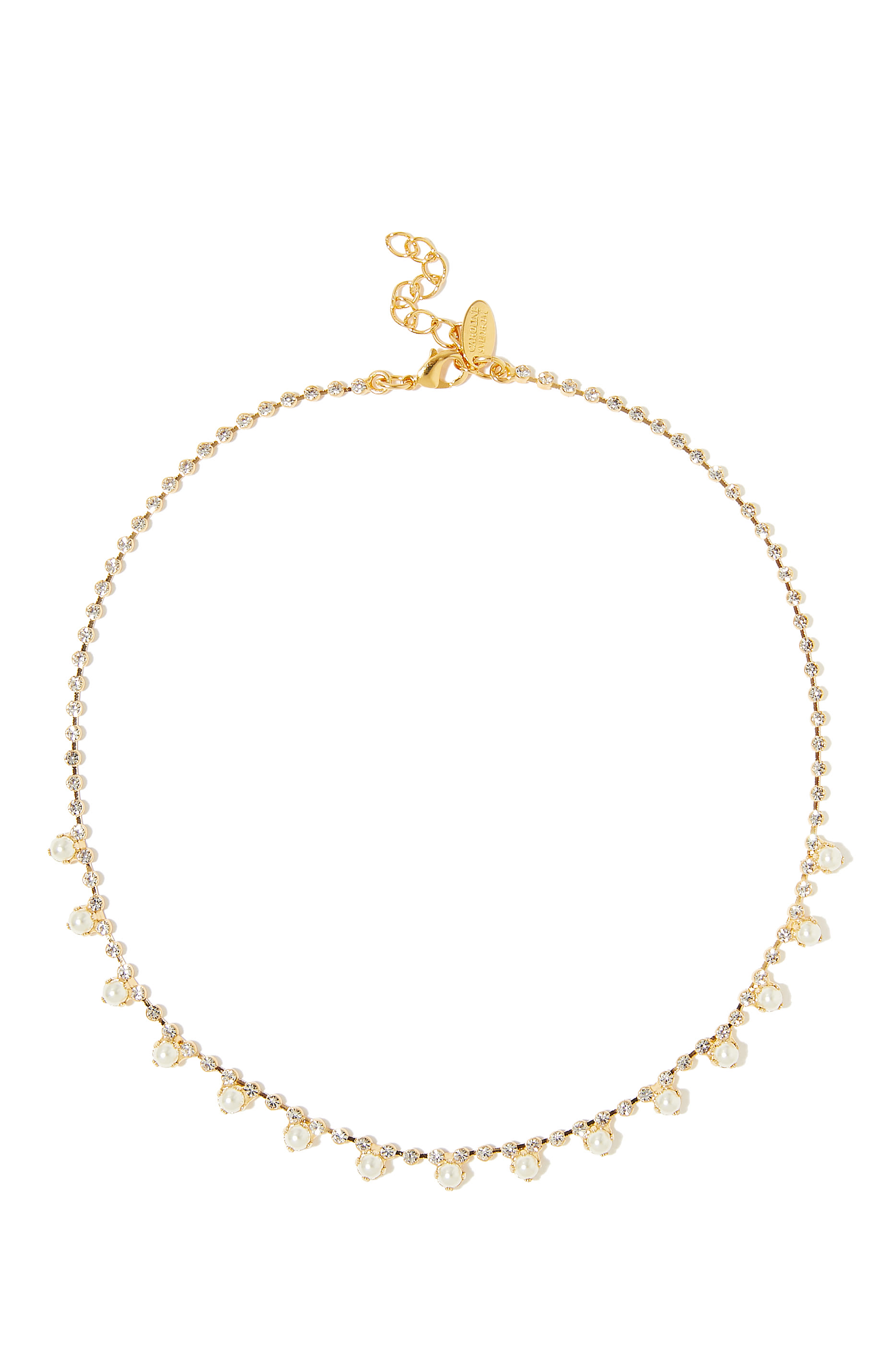 Lily Necklace, 18k Gold-Plated Metal & Swarovski Crystals
