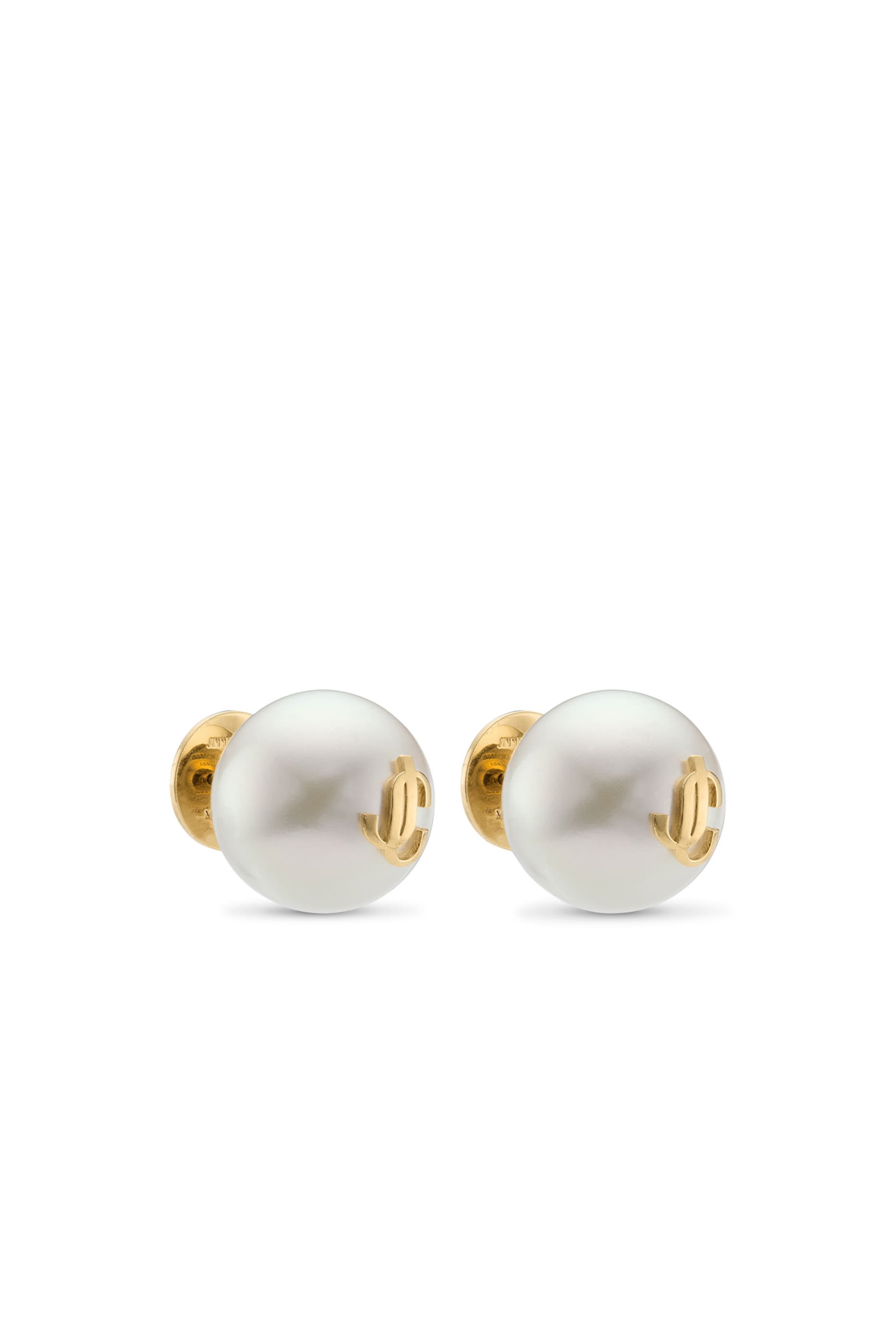 Maxi Pearl Stud Earrings, Metal & Pearl