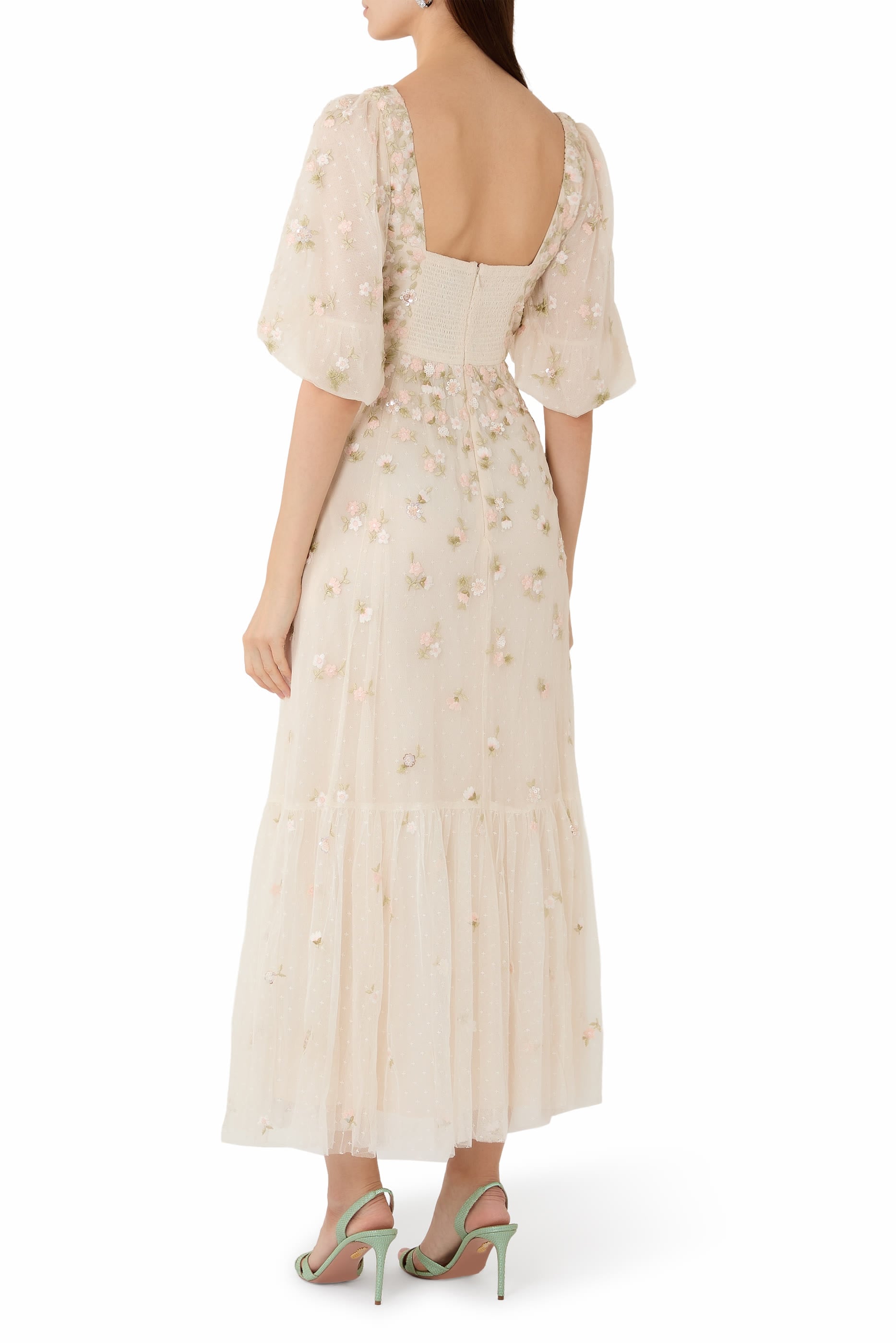 Meadow Ditsy Sweetheart Ankle Gown