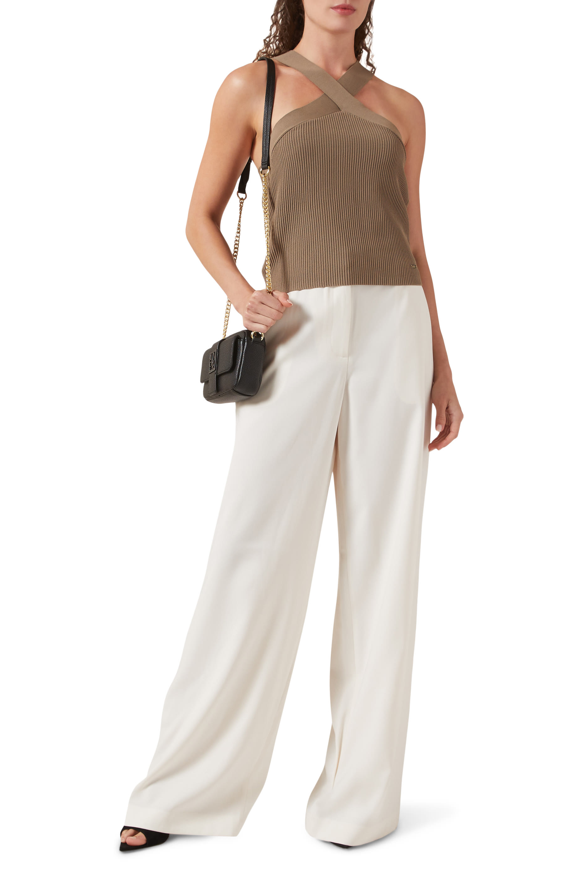 Crisscross Design Knit Top 