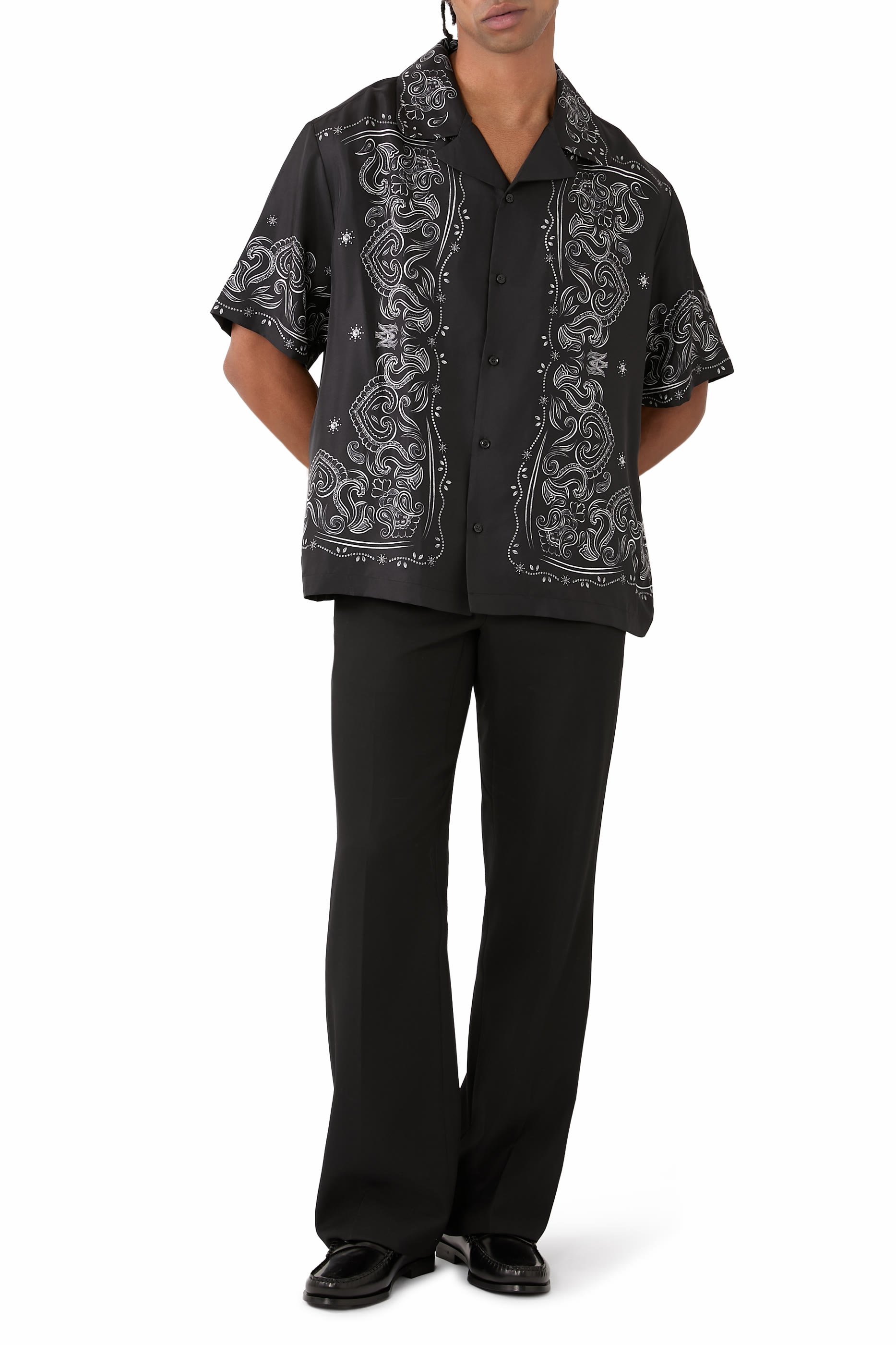 Bandana Paint Oversized Bowling Shirt