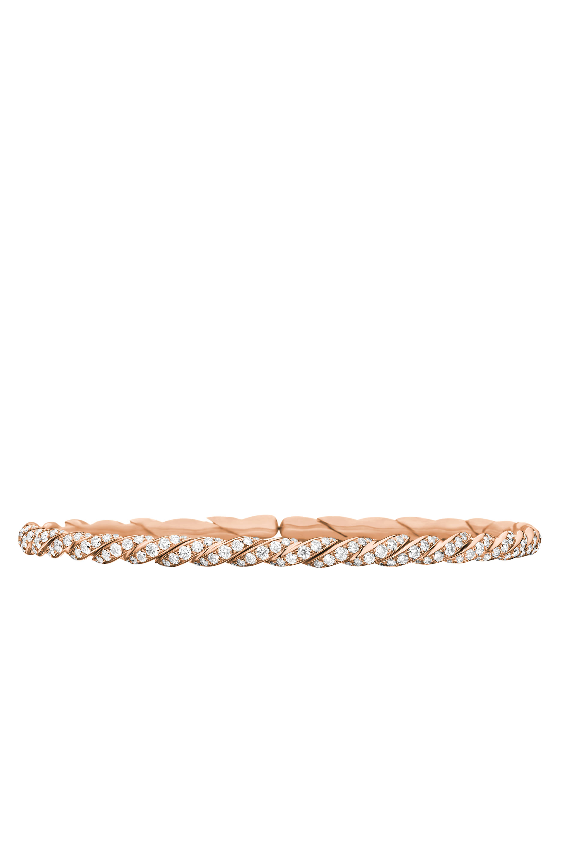 Sculpted Cable Flex Bracelet, 18K Rose Gold & Diamonds 