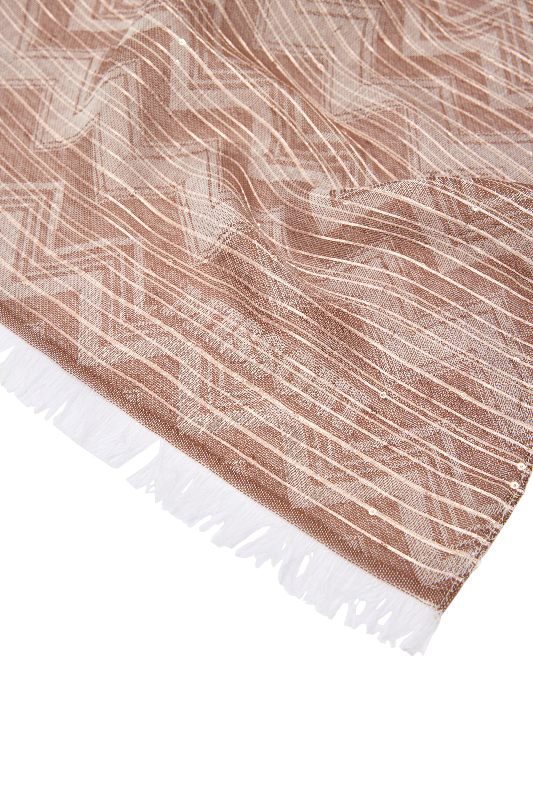 Zig Zag Logo Print and Sequins Stole