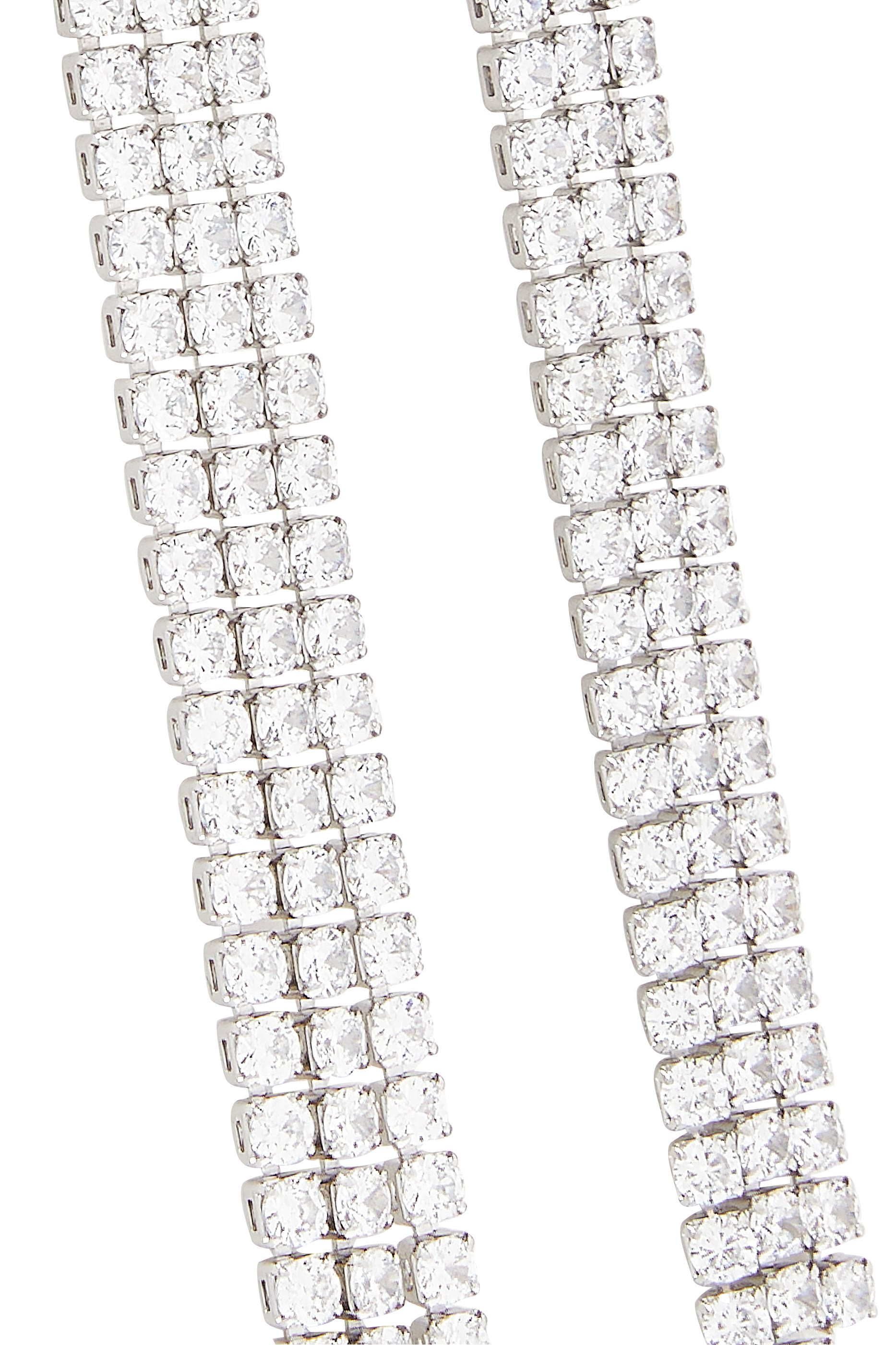 Arch Fringe Earrings, Plated Brass & Cubic Zirconia
