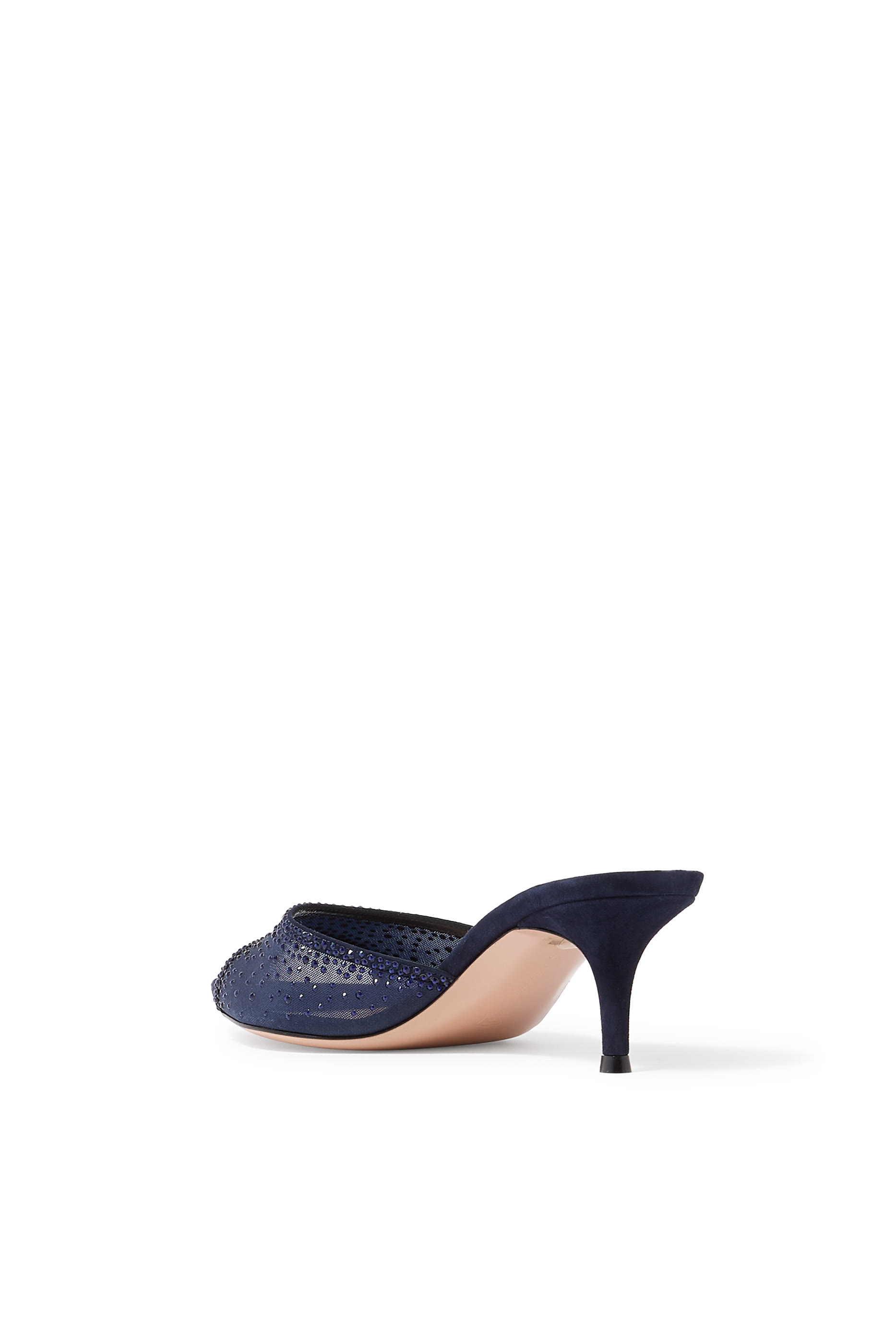 Rania 55 Embellished Mules in Suede and Organza 