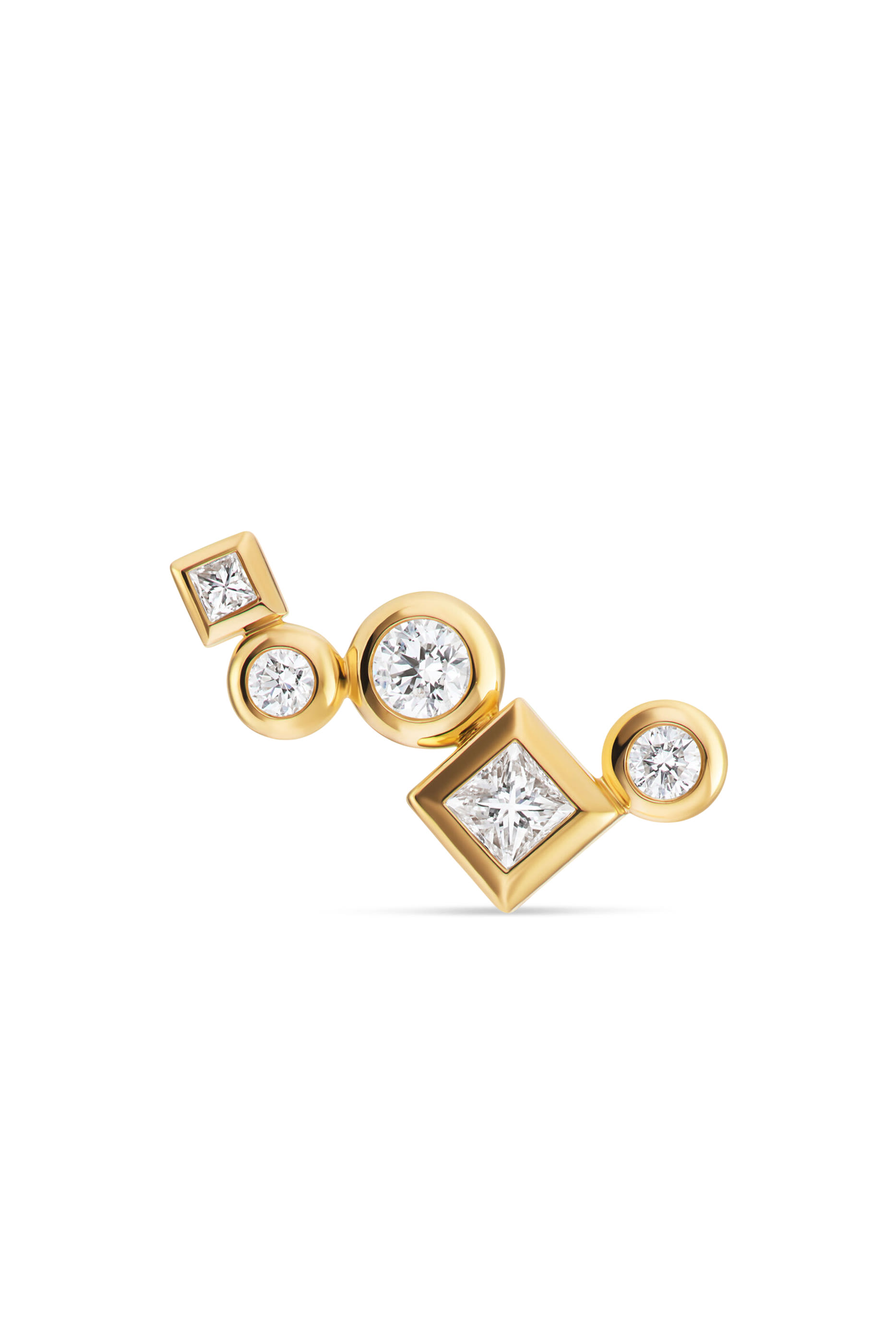 Petite Modern Renaissance® Climber Earrings, 18k Yellow Gold & Diamonds
