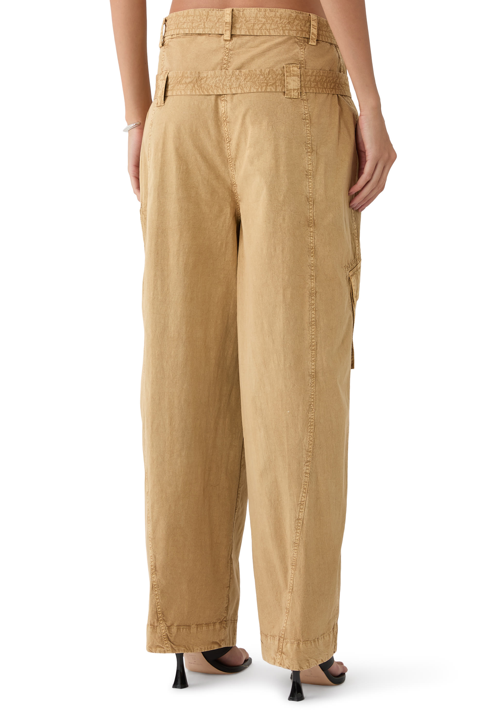 Washed Stretch Pocket Trousers
