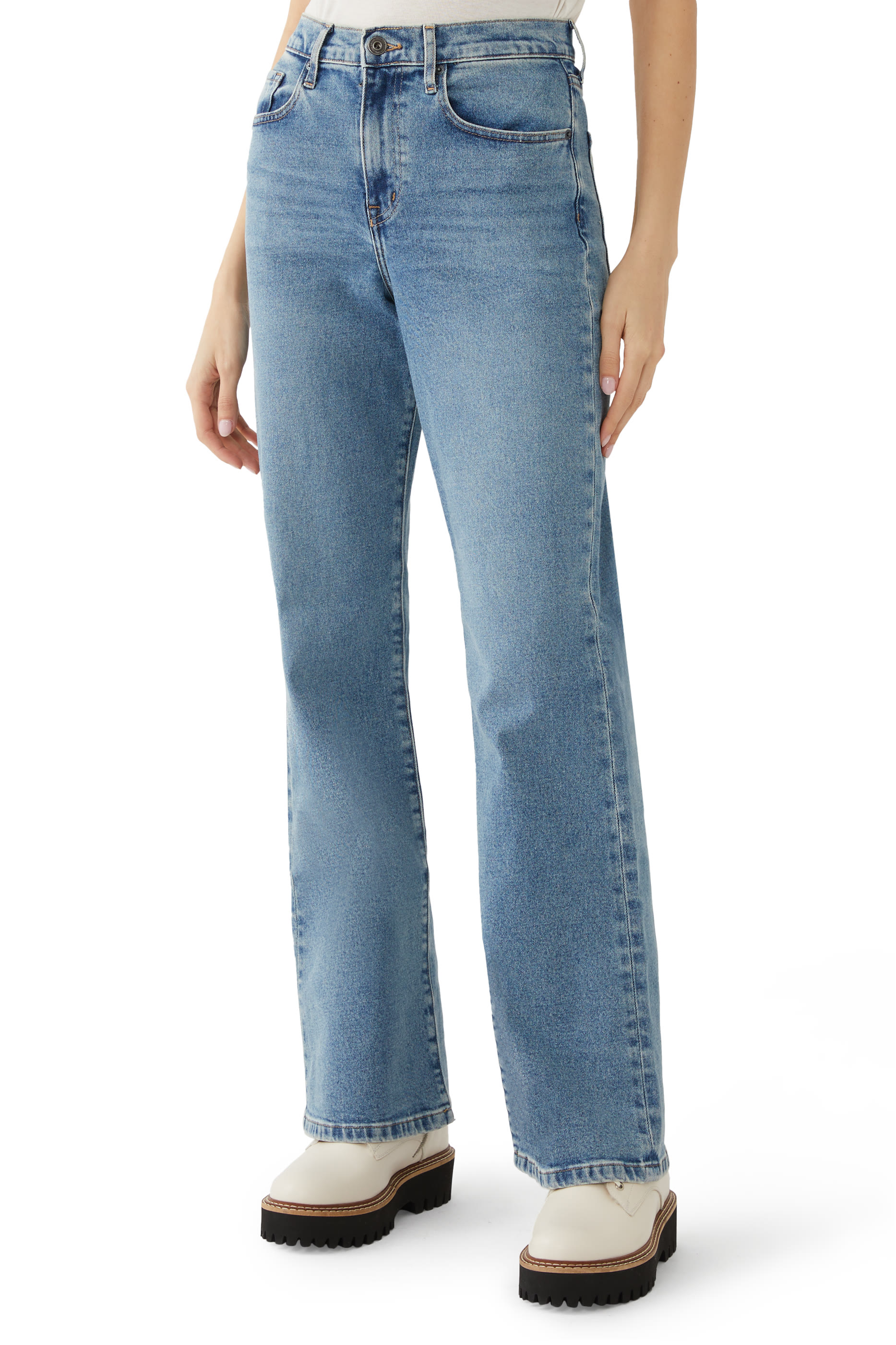 Farrah Stretch High-Rise Flared Jeans