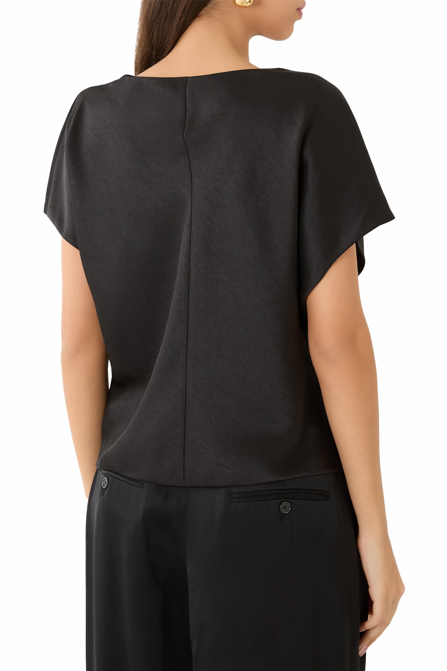  Draped Dolman Sleeve Blouse