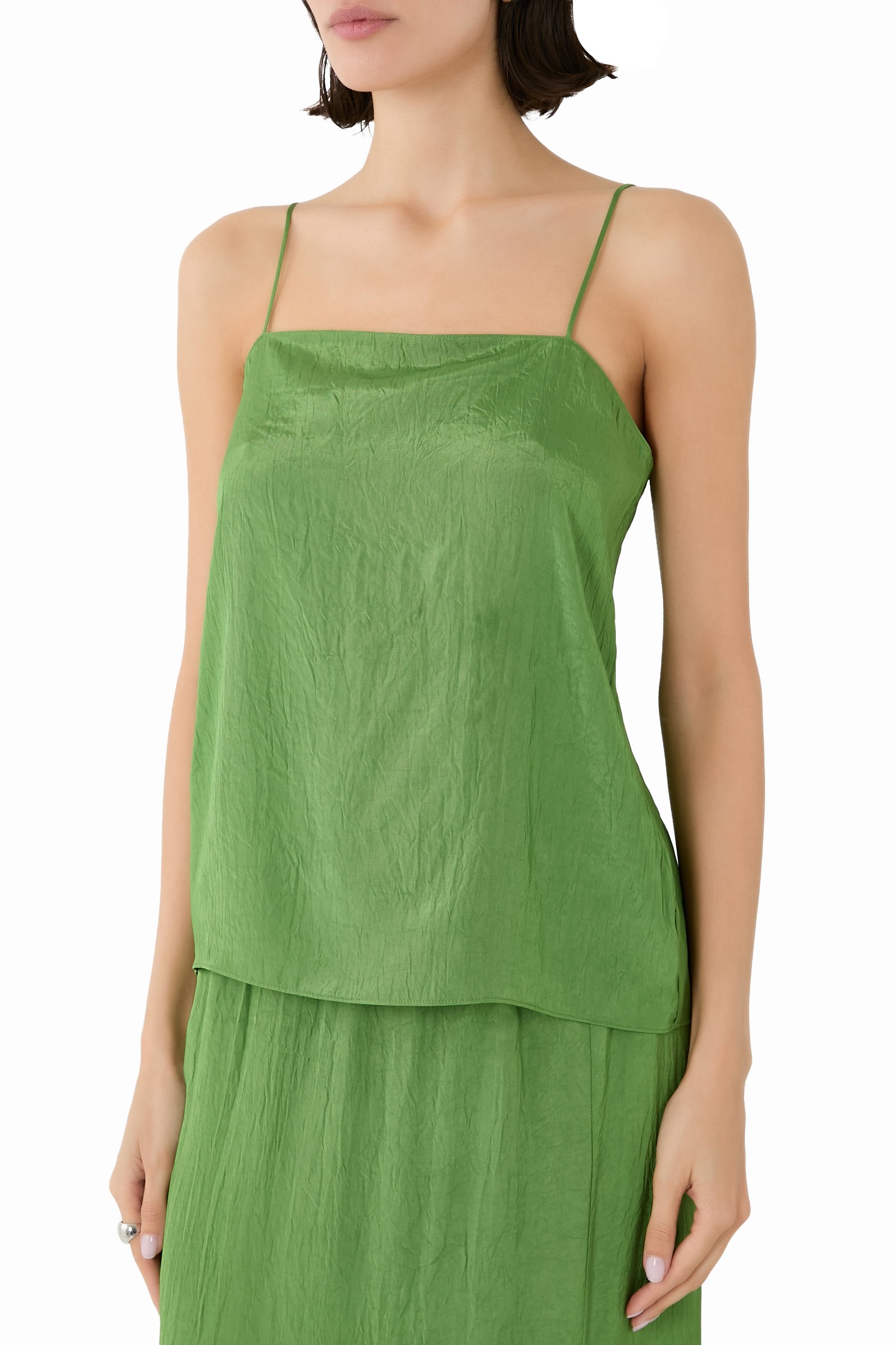 Summer Acetate Crinkle Cami