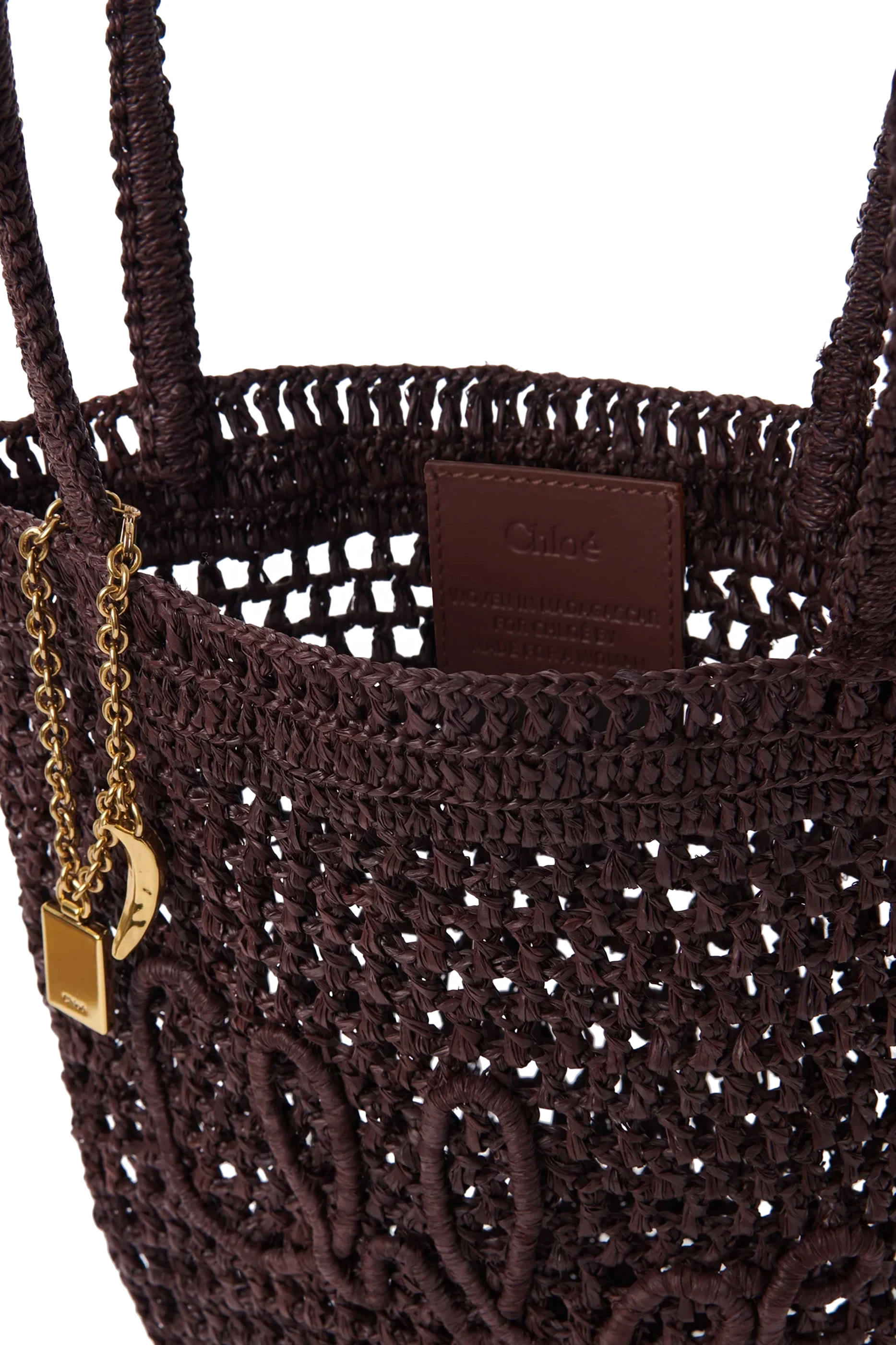 Small Summer Banana Tote Bag in Raffia