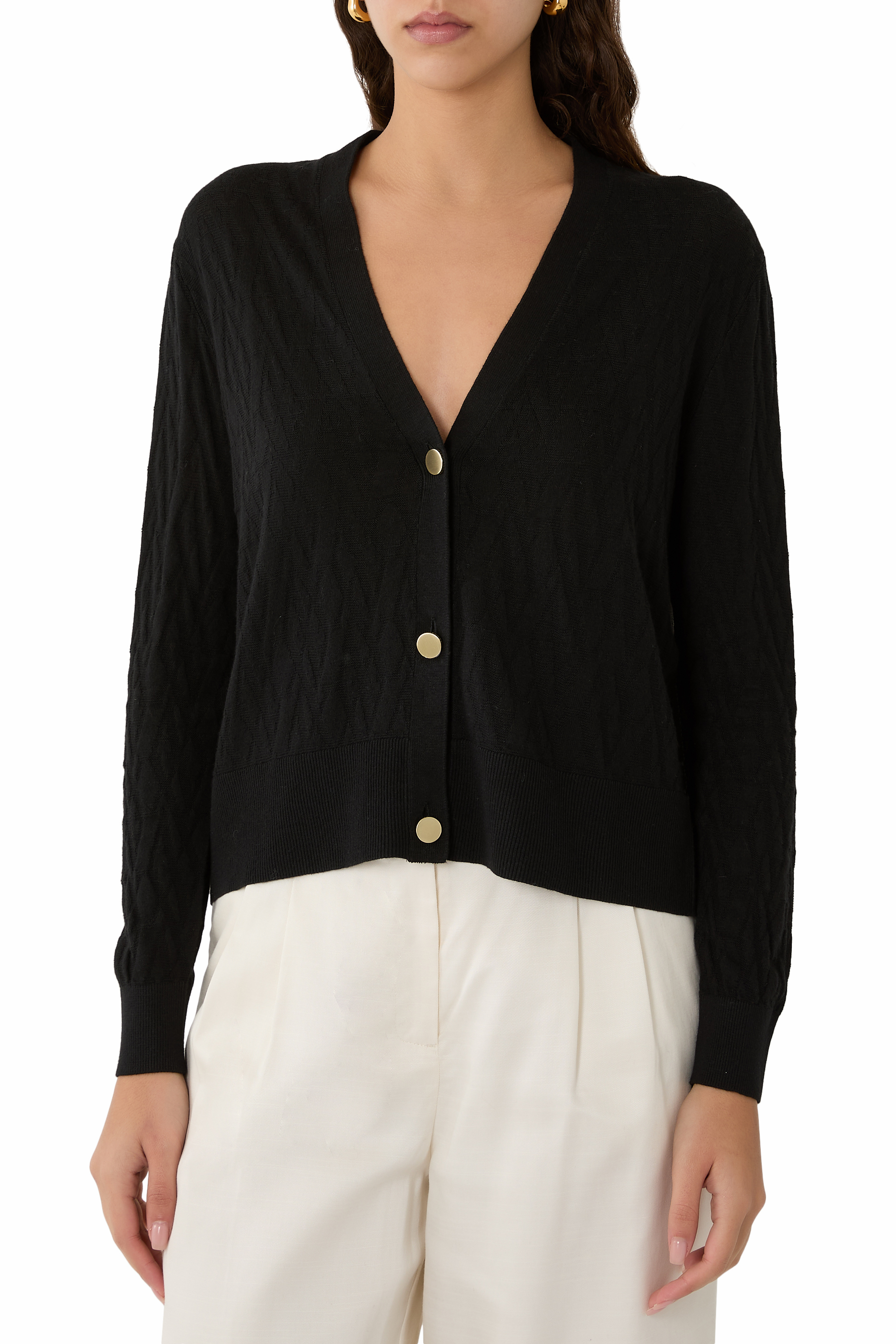 Monogram Buttoned Cardigan