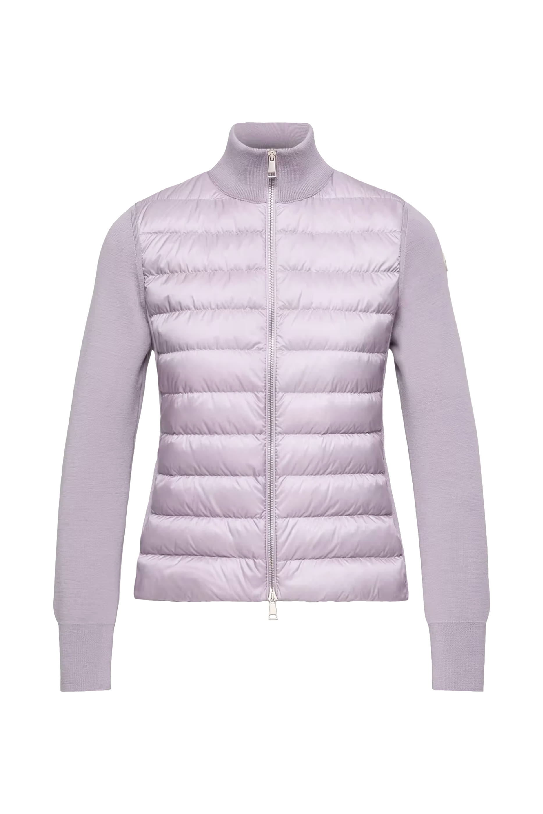  Padded Wool Zip-Up Cardigan