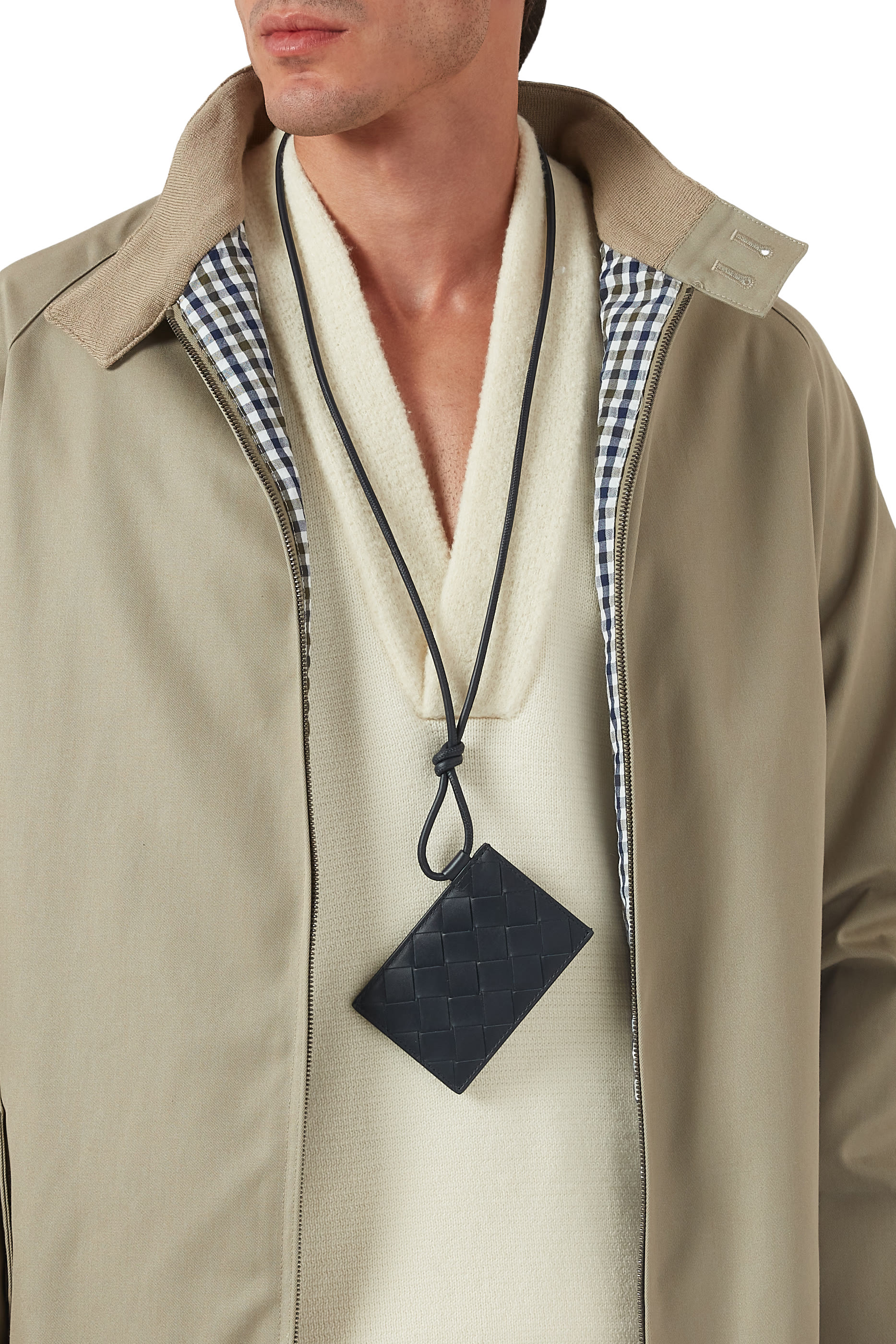 Intrecciato Badge Holder