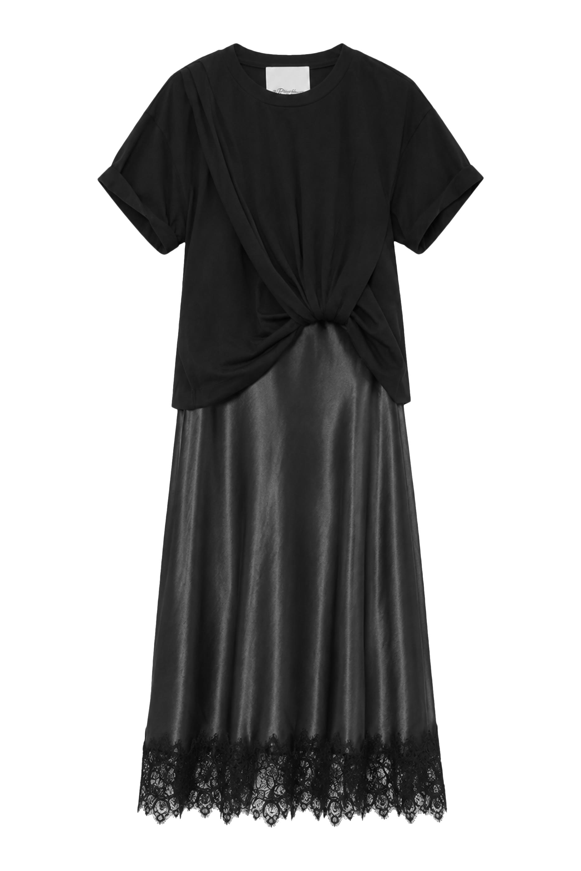 Draped T-Shirt Slip Combo Dress
