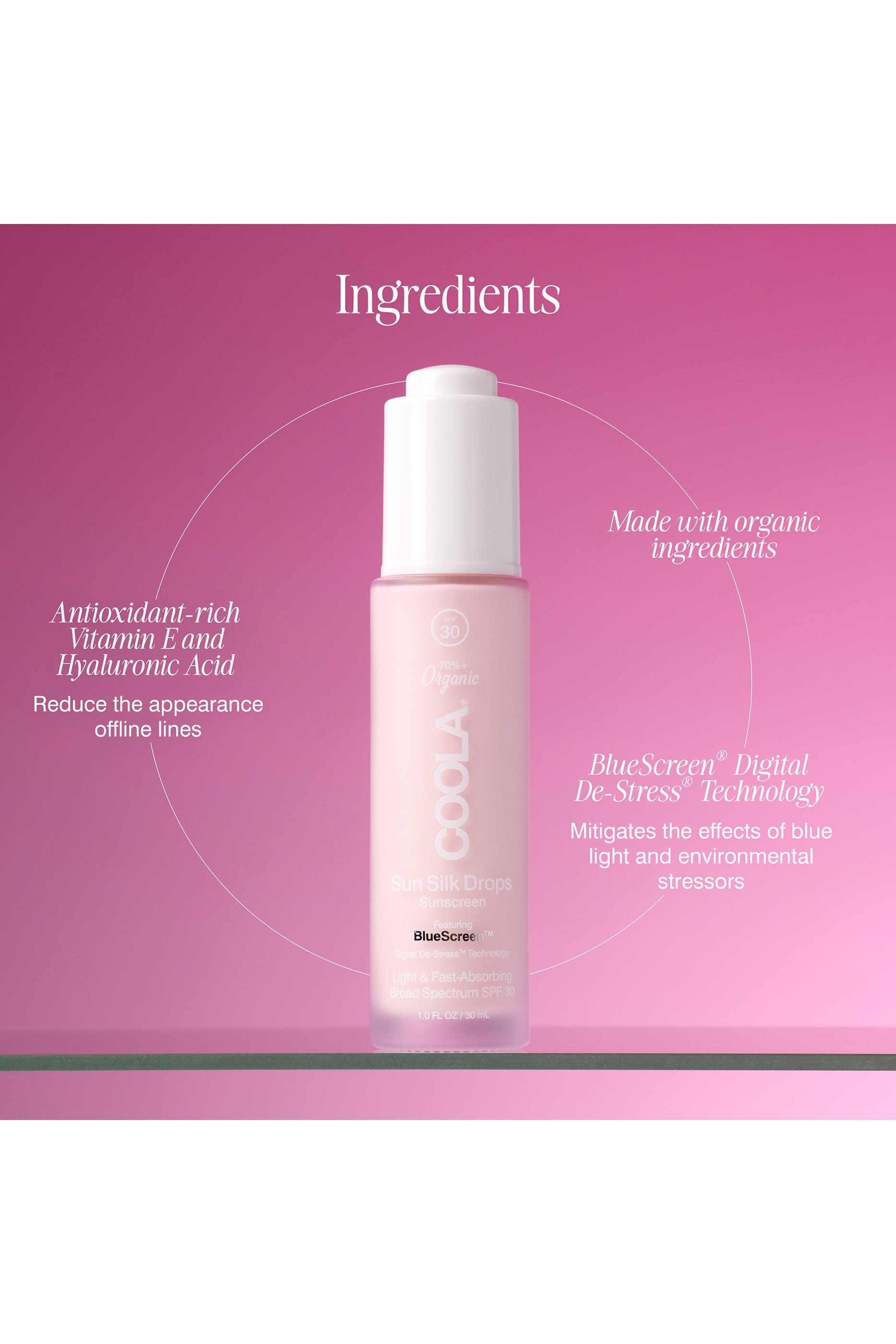 Full Spectrum 360° Sun Silk Drops Organic Face Sunscreen SPF30