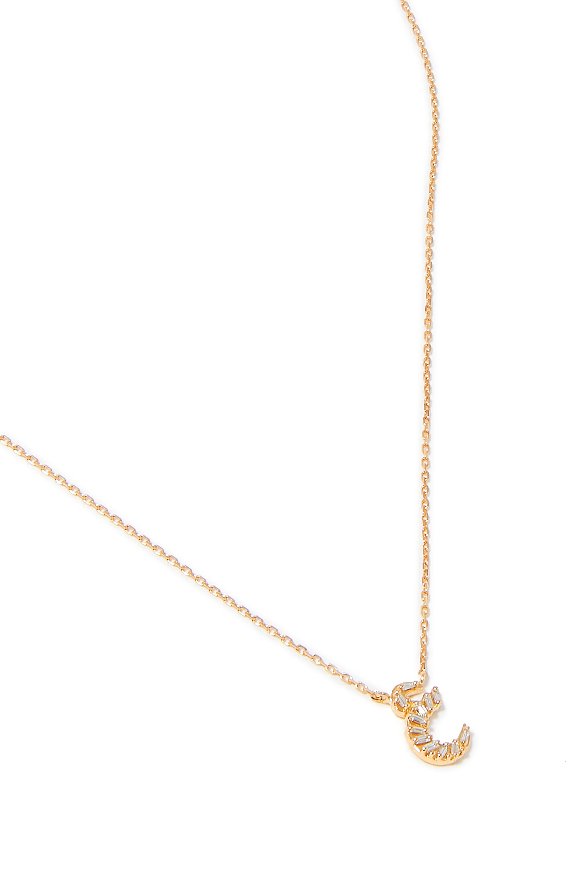 Oula Letter Necklace, 18k Yellow Gold & Diamonds