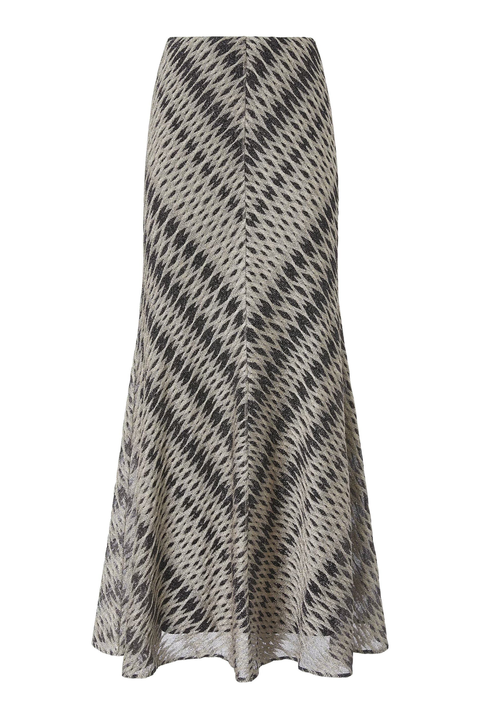  3D Diamond Mixed Viscose Long Skirt 