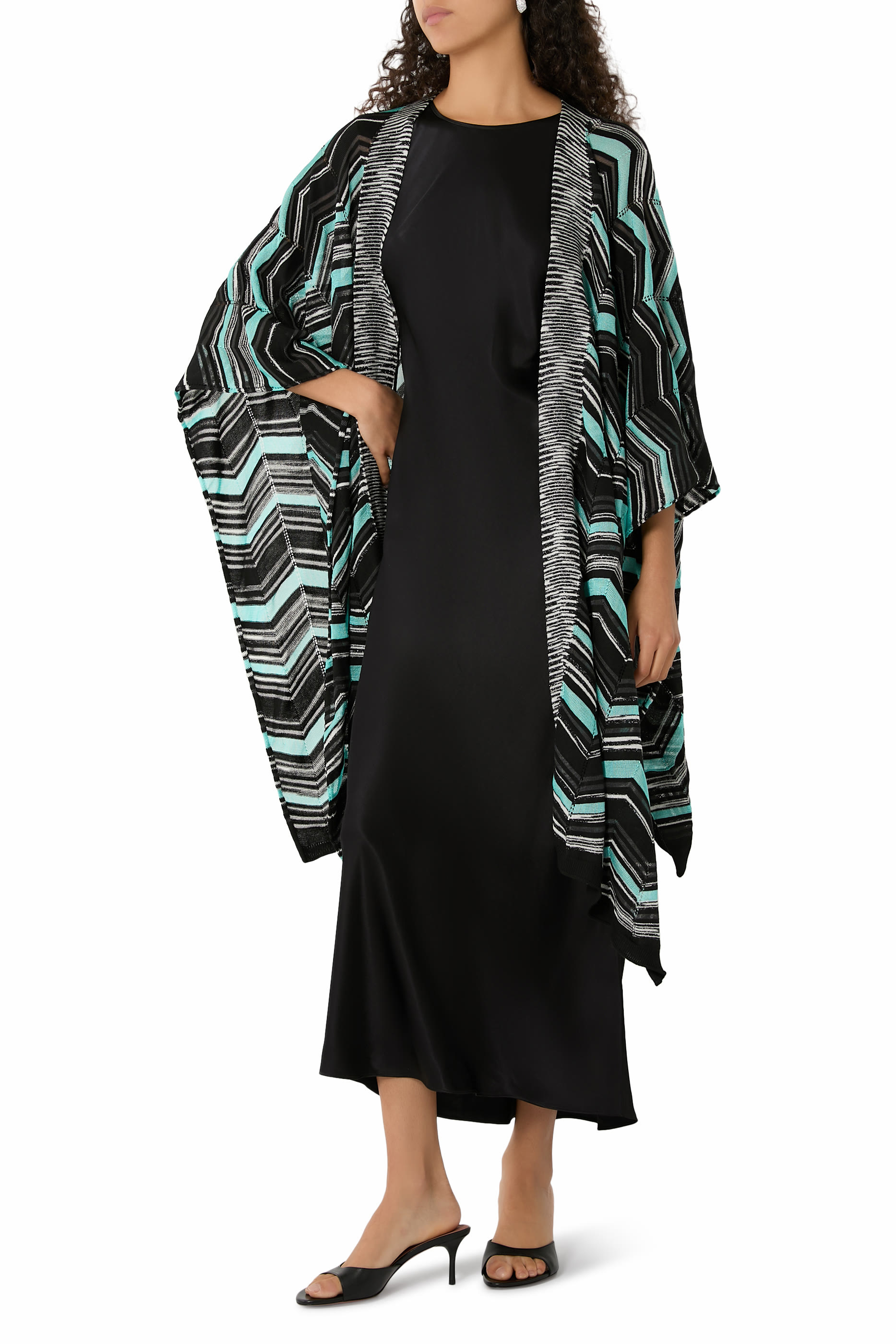 Chevron and Stripes Knit Cape
