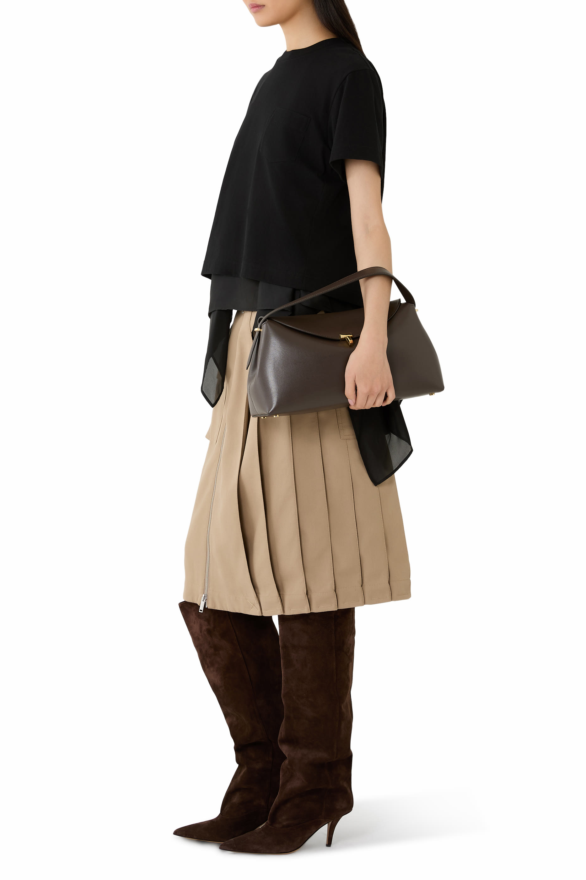 T-Lock Leather Top-Handle Bag