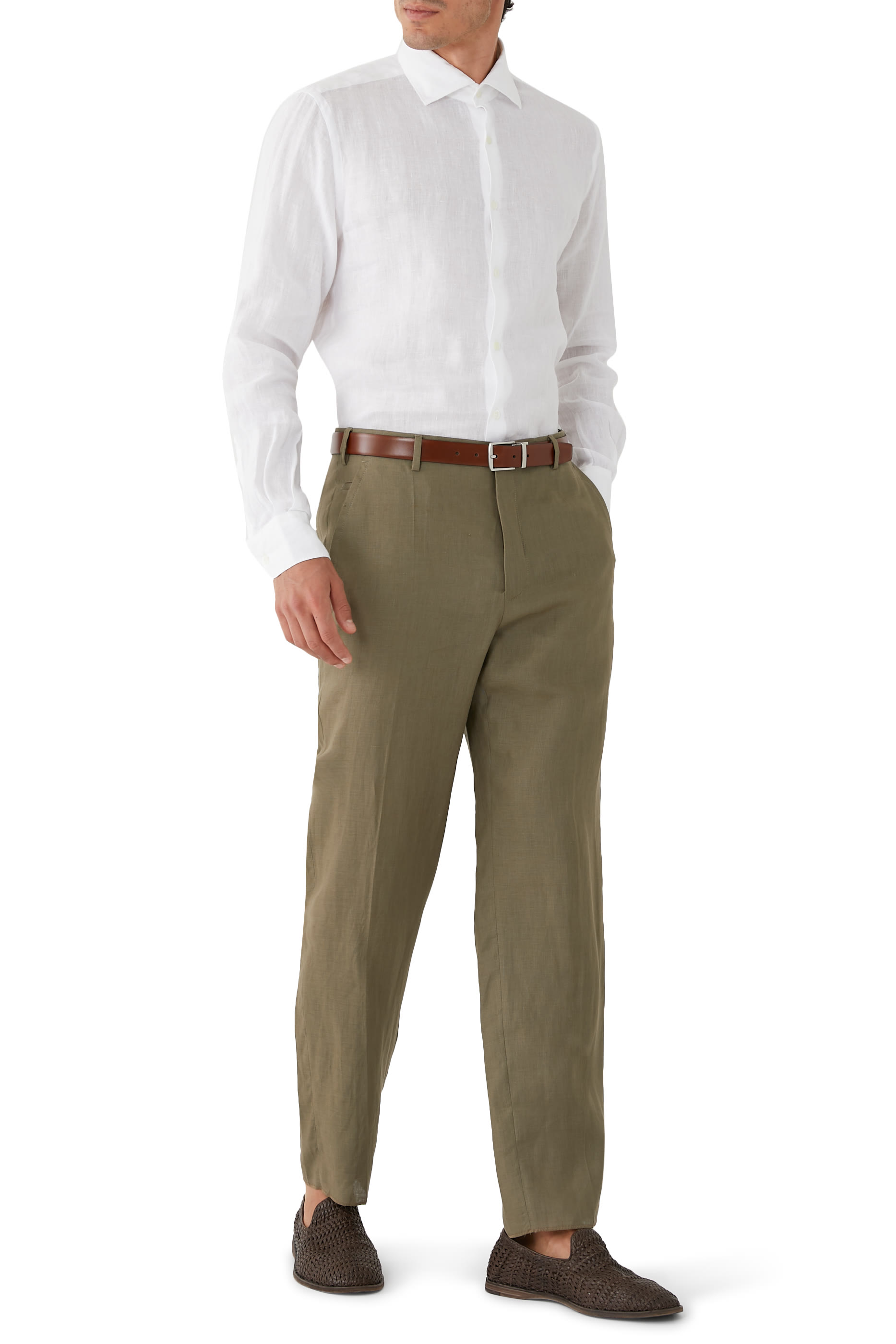 Slim Fit Linen Glanshirt