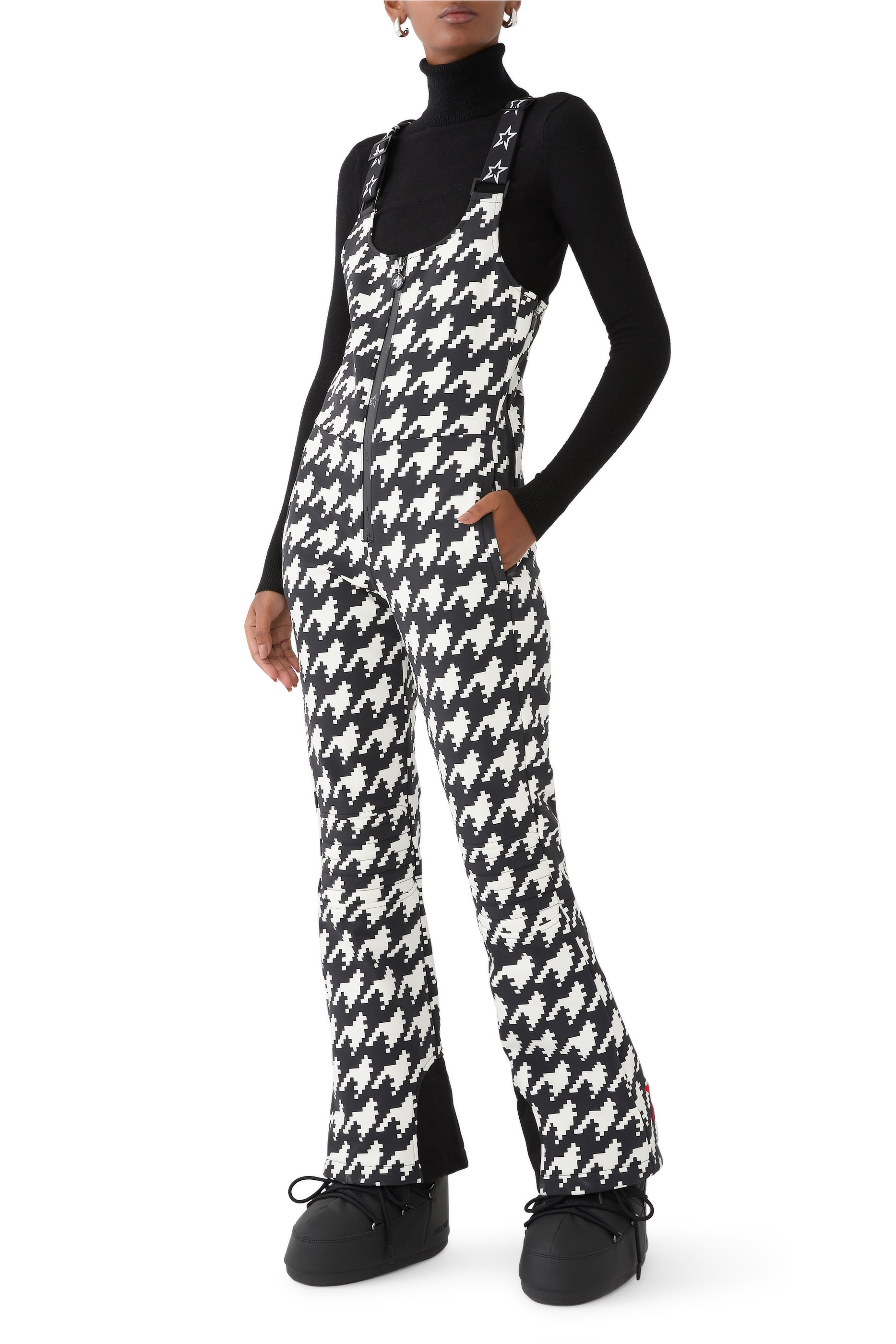 Houndstooth Bib Ski Suit