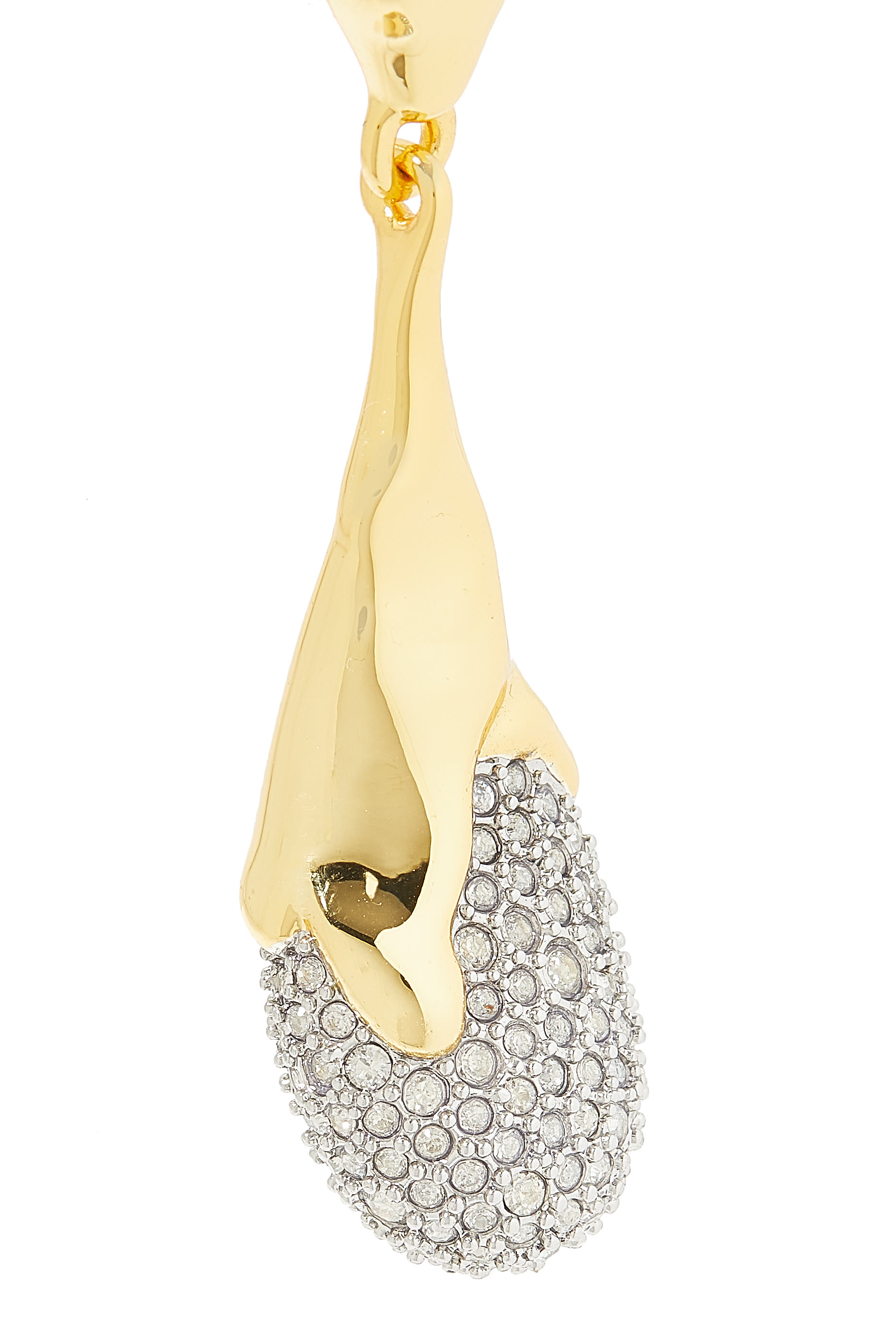 Solanales Teardrop Earrings, 14k Gold-Plated Brass & Crystals