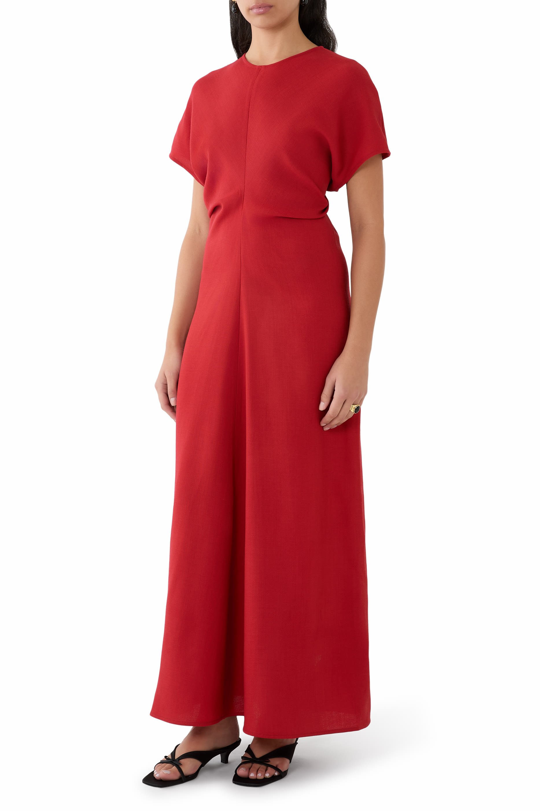 Slouch Waist Wool Dress