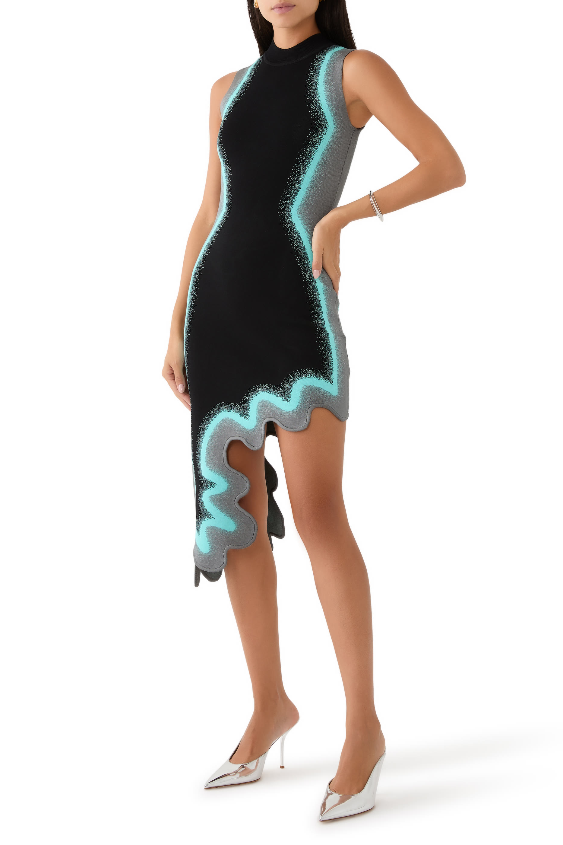 Brooklyn Wavy Asymmetric Dress