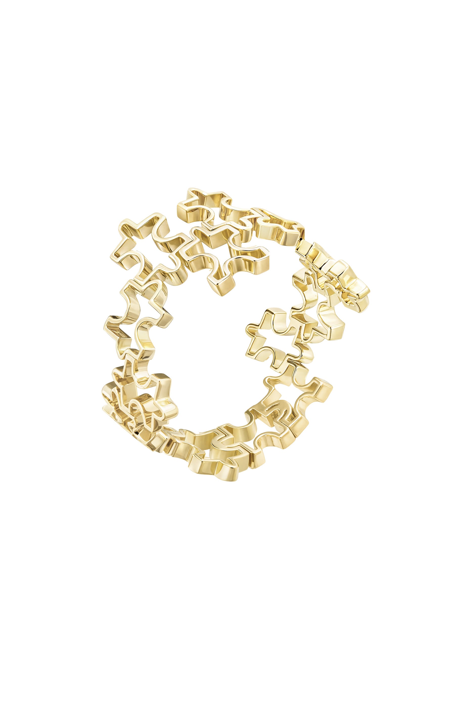 Puzzle Cage Ring, 18K Yellow Gold