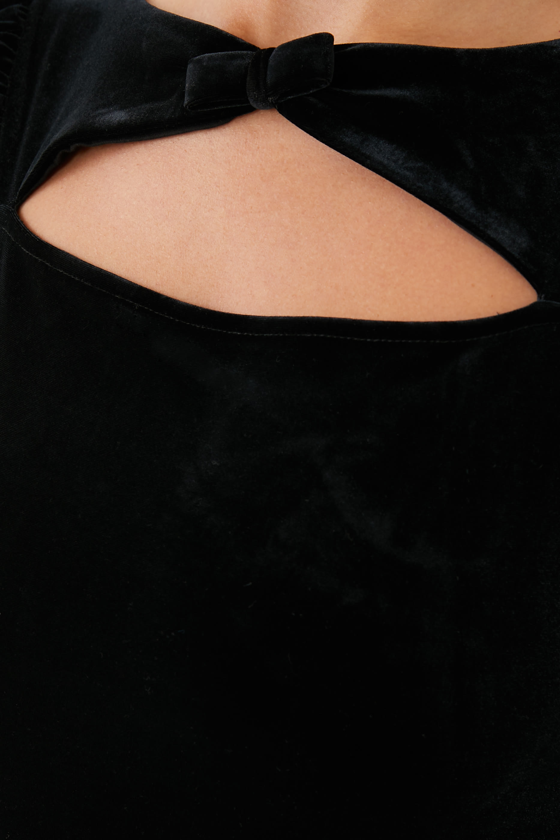 Cut-Out Velvet Bodysuit