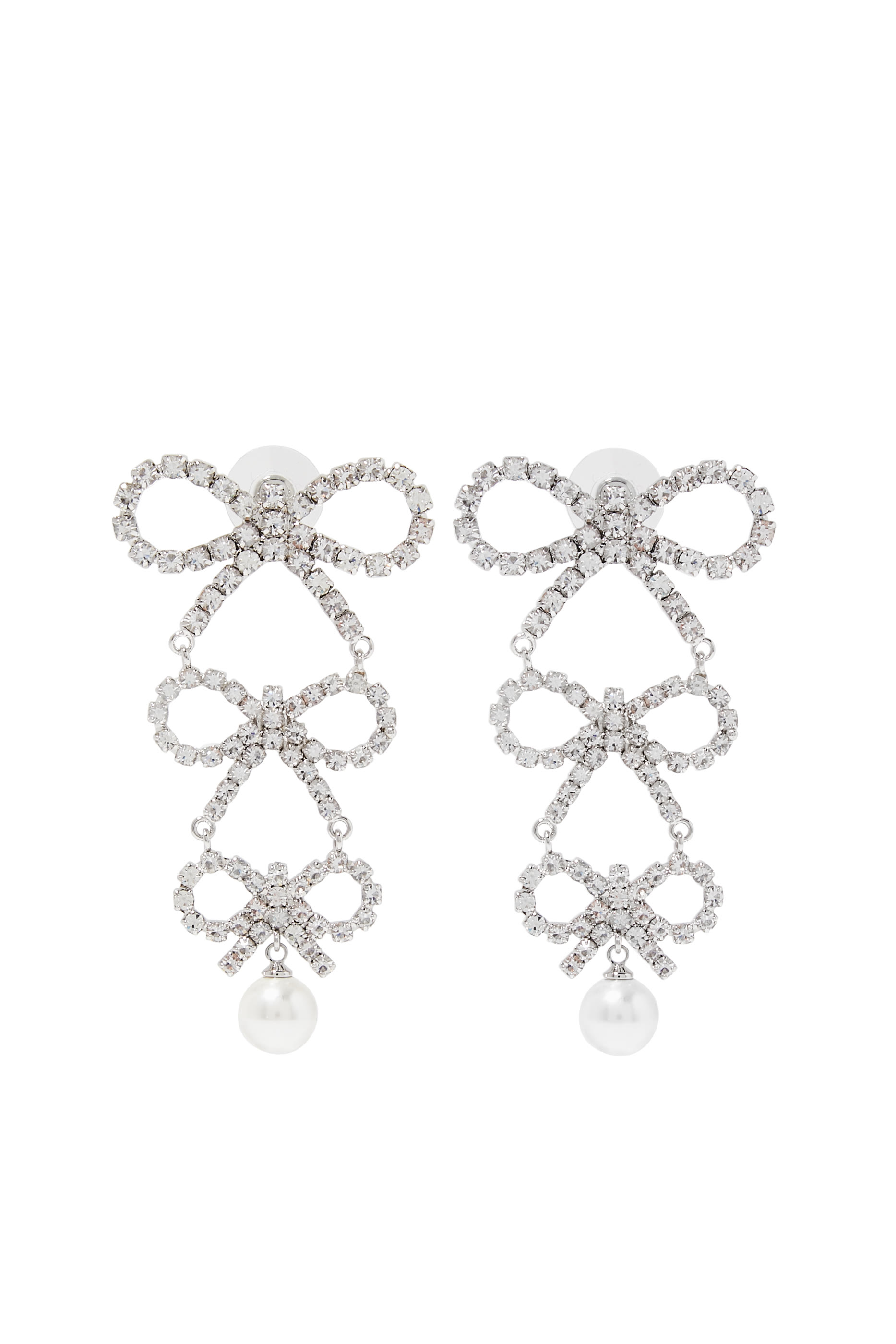 Tiered Crystal Bow Earrings